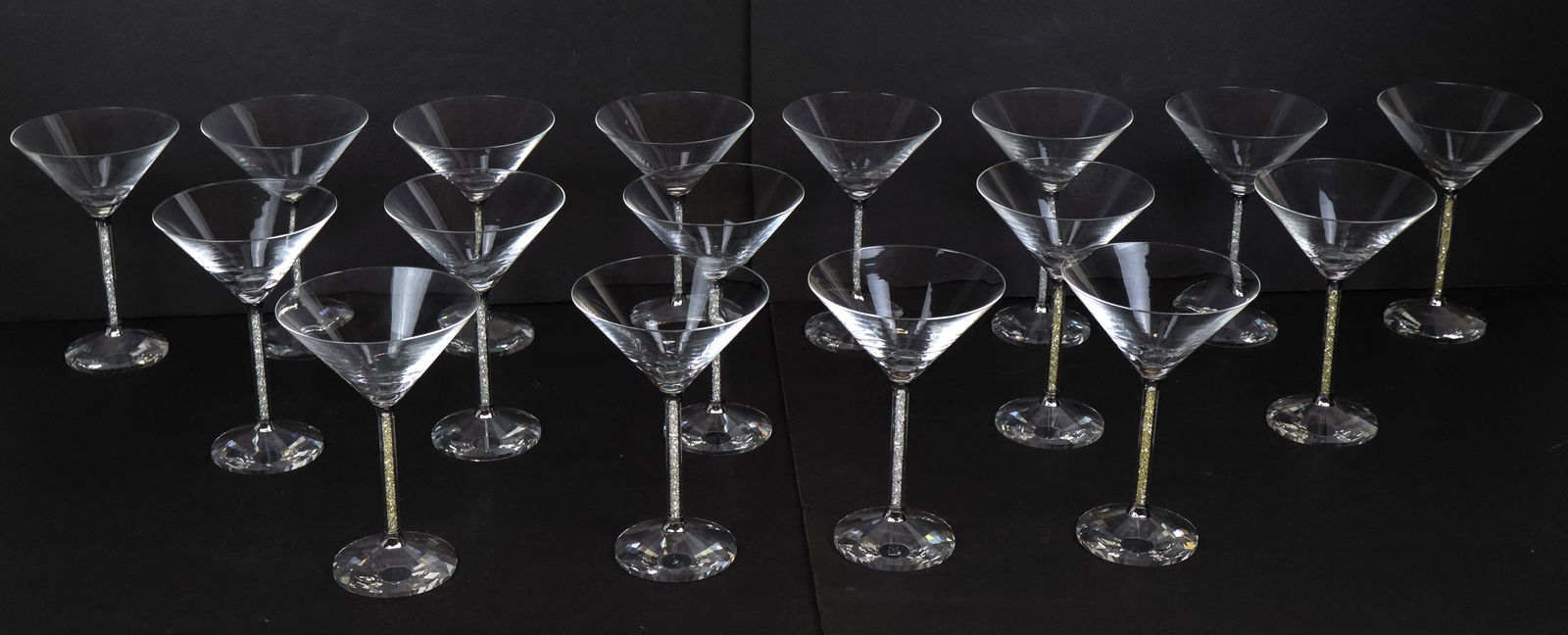 Oleg Cassini Set of Crystal Martini Glasses, 17 (1 of 15)