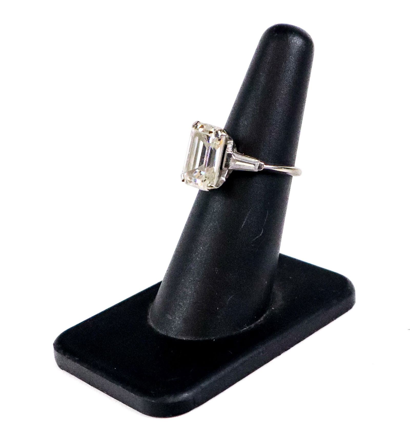 Pauline Trigere White Gold & Faux Diamond Ring (1 of 13)