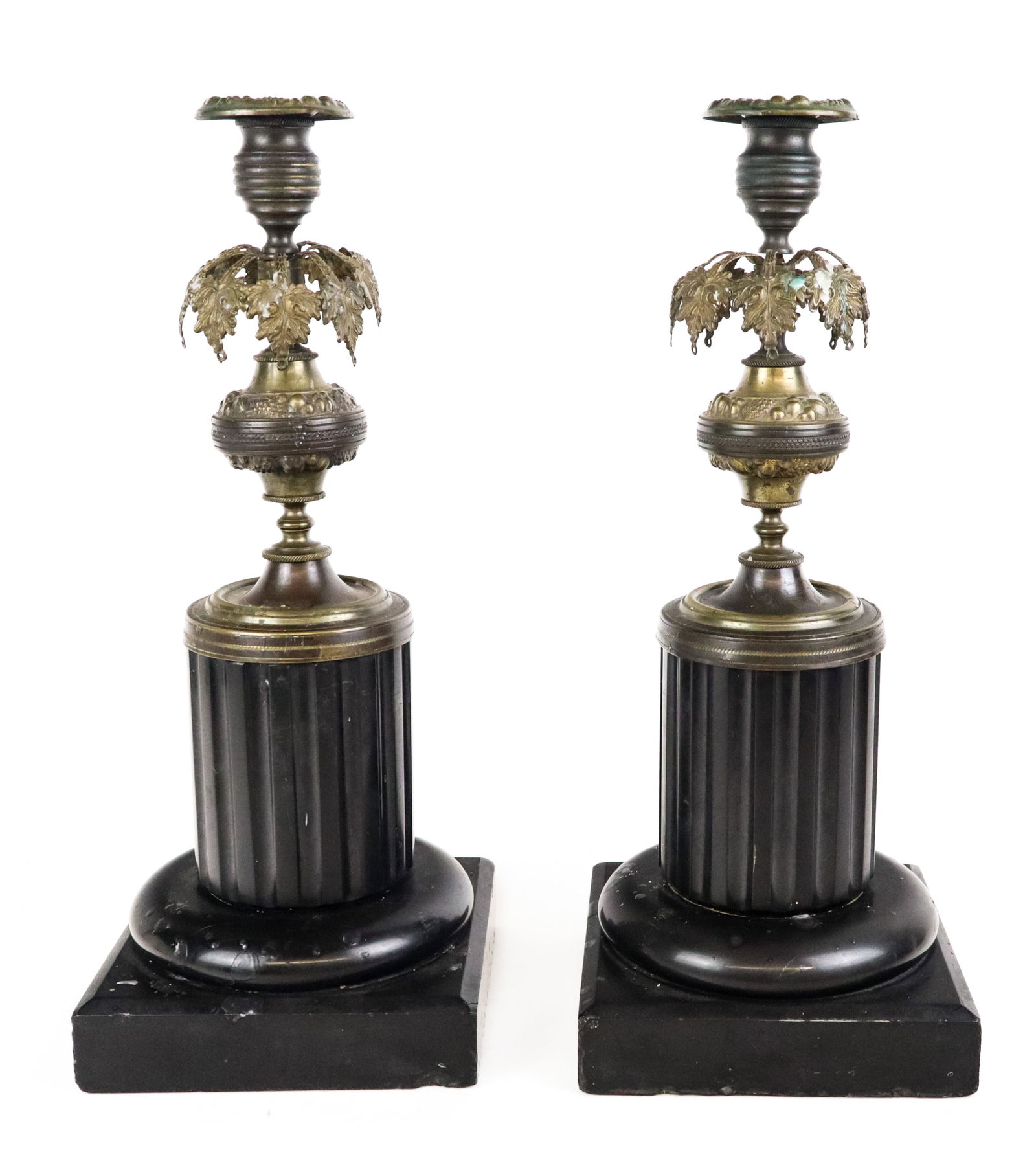 Pair of French Neoclassical Marble Candlesticks (1 of 12)