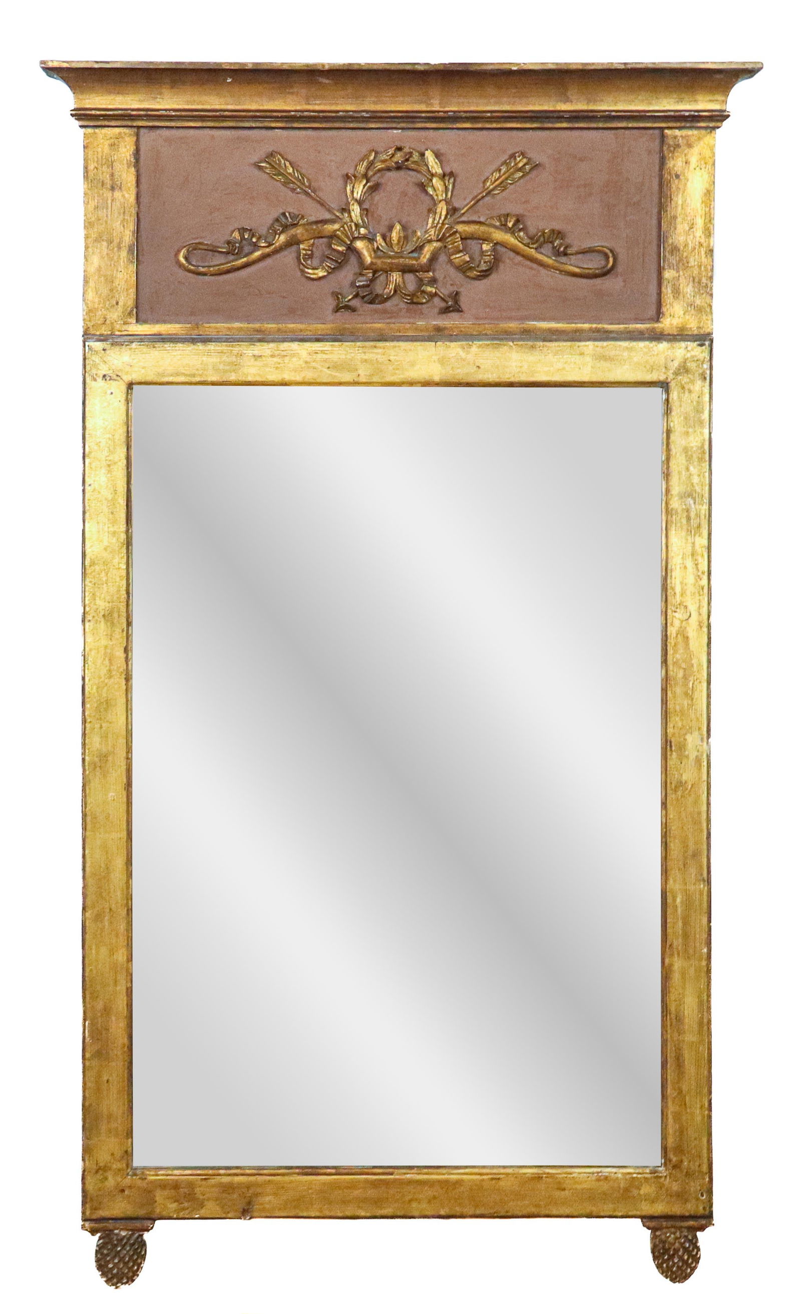 Neoclassical Carved & Painted Trumeau Mirror (1 of 9)
