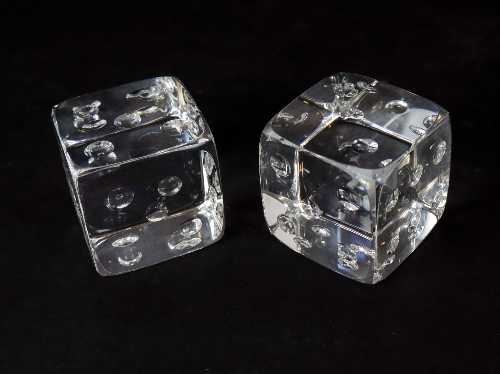 Oleg Cassini Dice Form Crystal Paperweights, Pair (1 of 7)