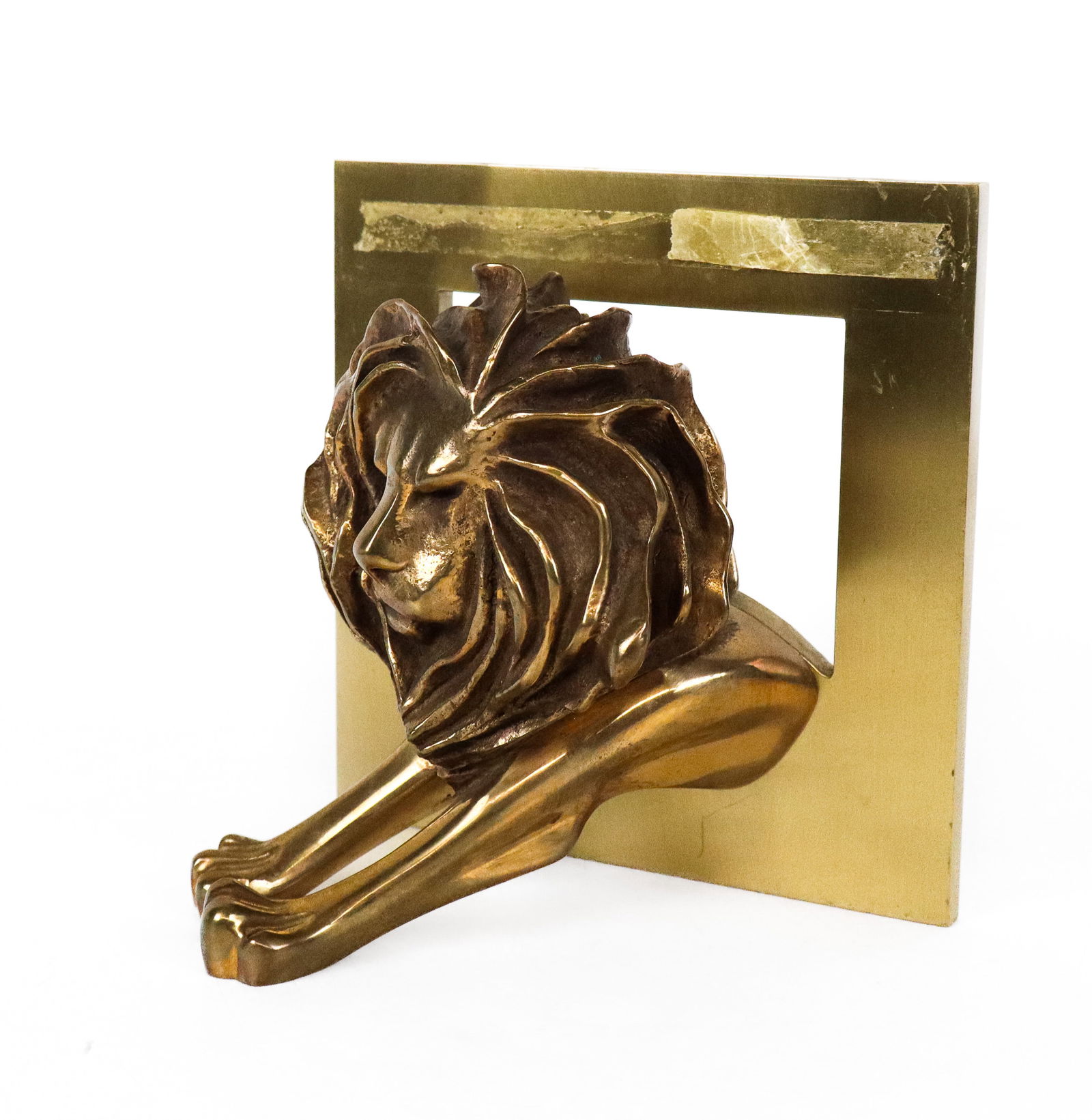 Arthus Bertrand Bronze Trophy, Cannes: Arthus Bertrand bronze trophy, France, from the Cannes Lions International Festival of Creativity, marked Arthus Bertrand to reverse. [6.25" H x 6.25" W x 4.5" D]. Condition is good with surface wear