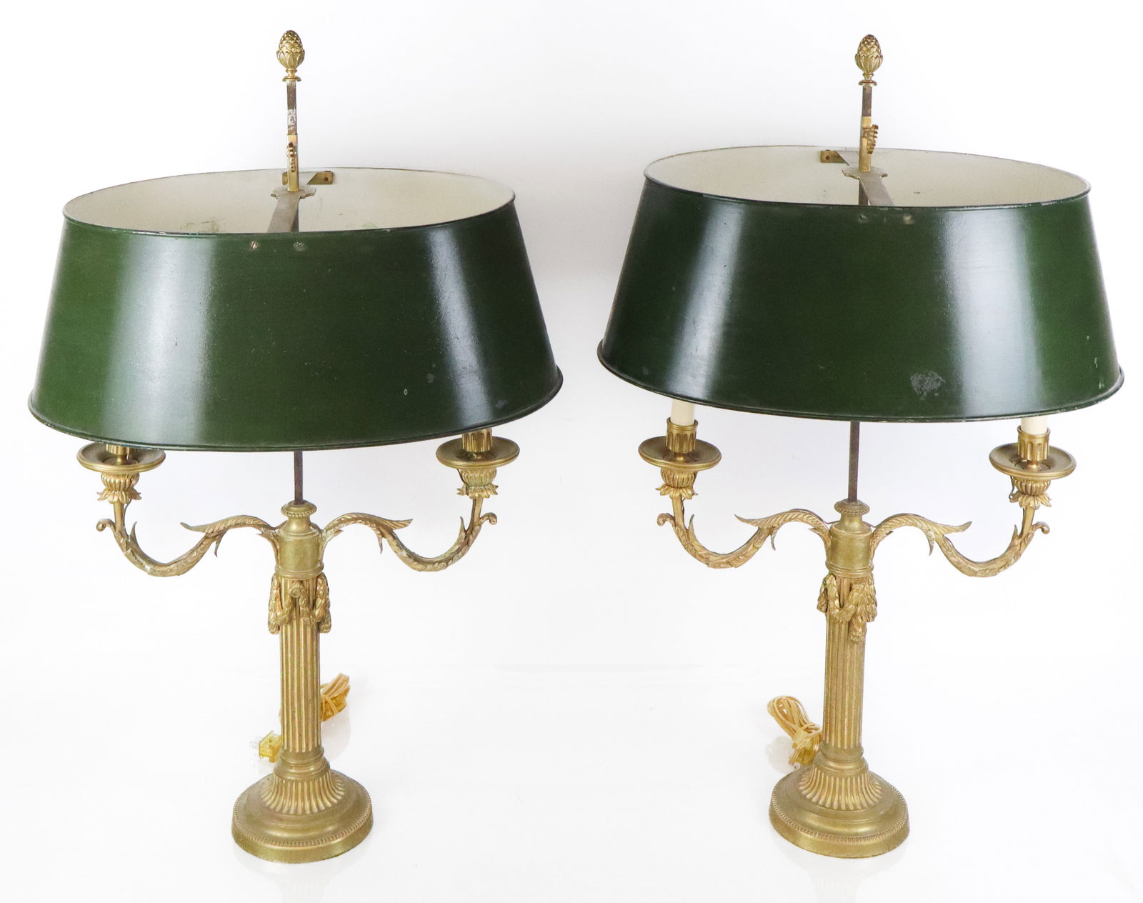Pair of Louis XVI Bronze Dore Bouillotte Lamps (1 of 15)