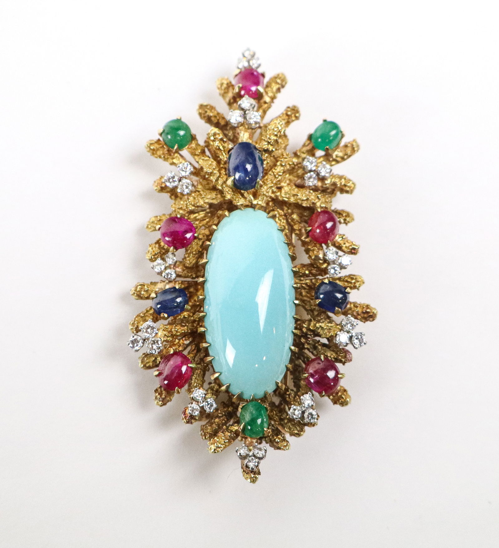 Gold, Diamond and Gemset Brooch (1 of 10)