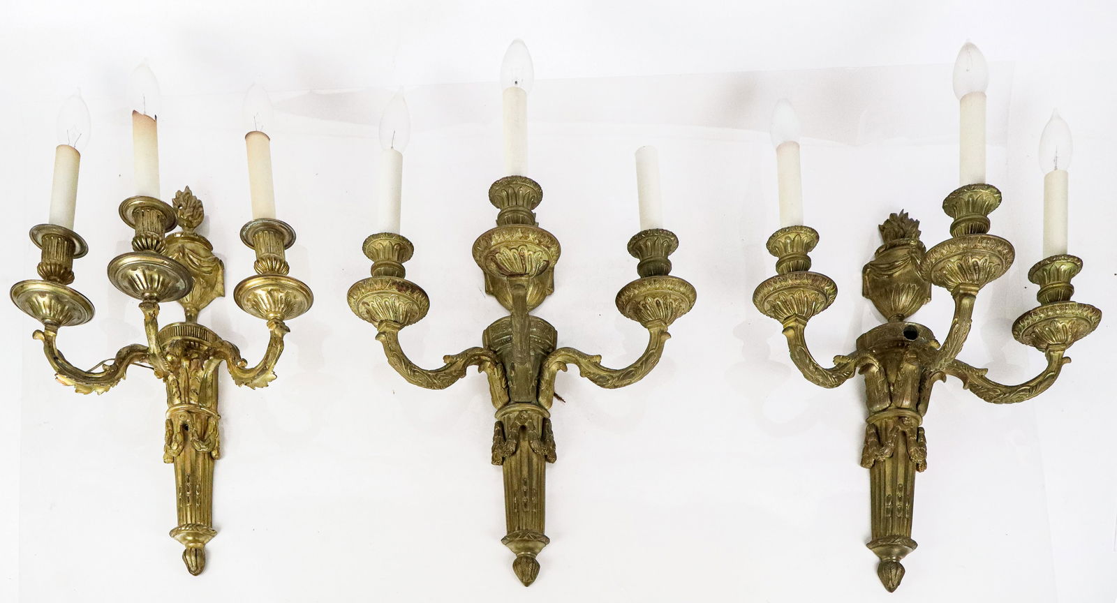 Louis XVI Gilt Bronze Three-Light Sconces, 3 (1 of 13)