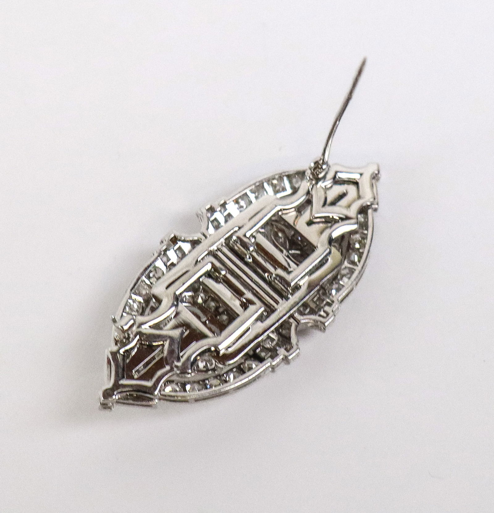Art Deco Diamond Double Clip Brooch - 10
