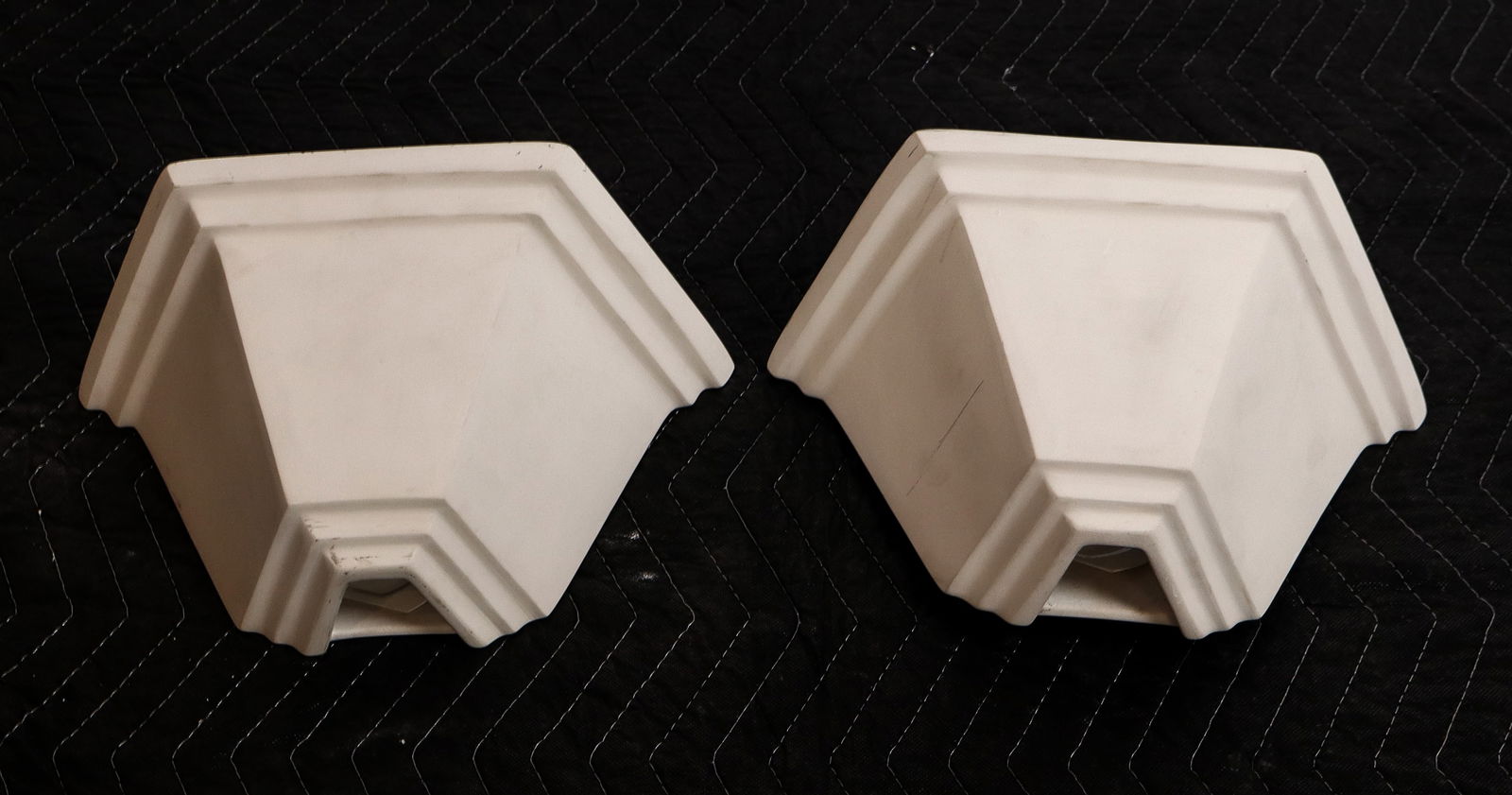 Five Semi-Hexagonal Bisque Porcelain Sconces - 4