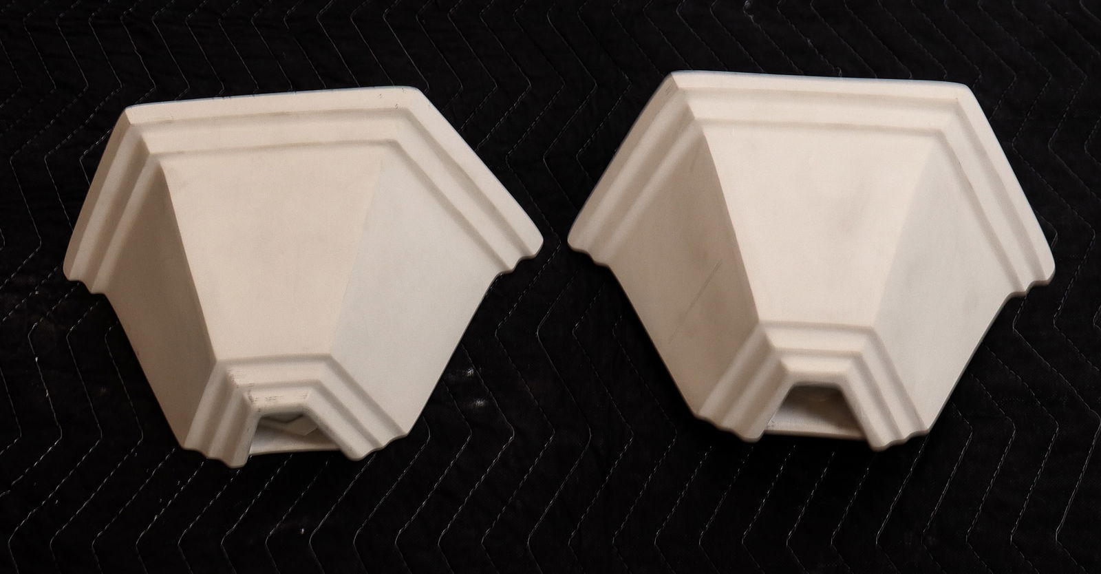 Five Semi-Hexagonal Bisque Porcelain Sconces - 5