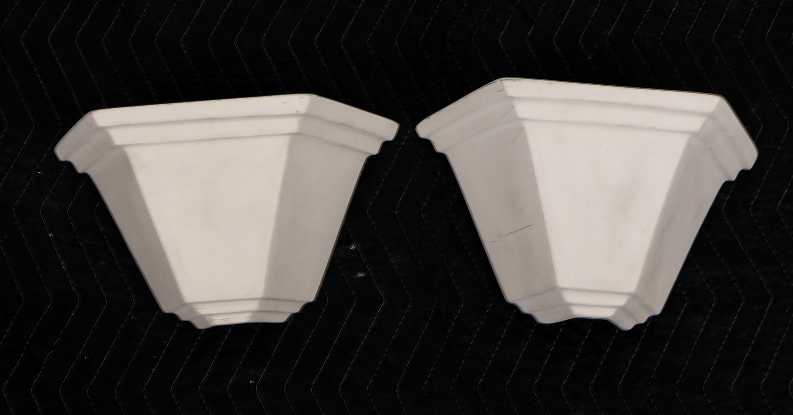 Five Semi-Hexagonal Bisque Porcelain Sconces - 6