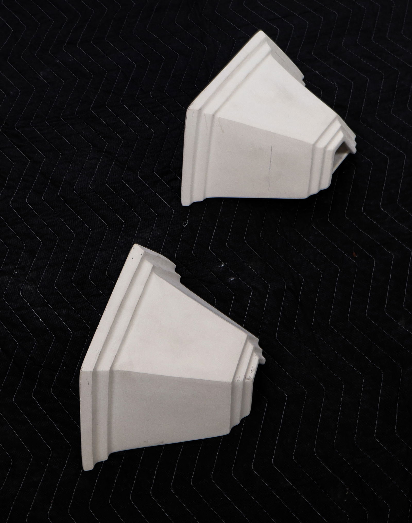 Five Semi-Hexagonal Bisque Porcelain Sconces - 7