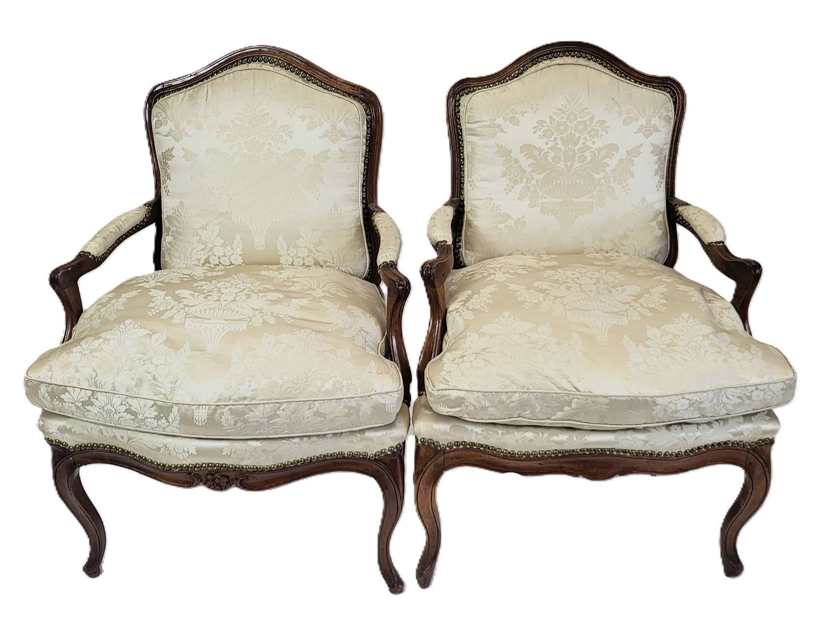 Two Similar Antique French Provincial Fauteuils (1 of 18)