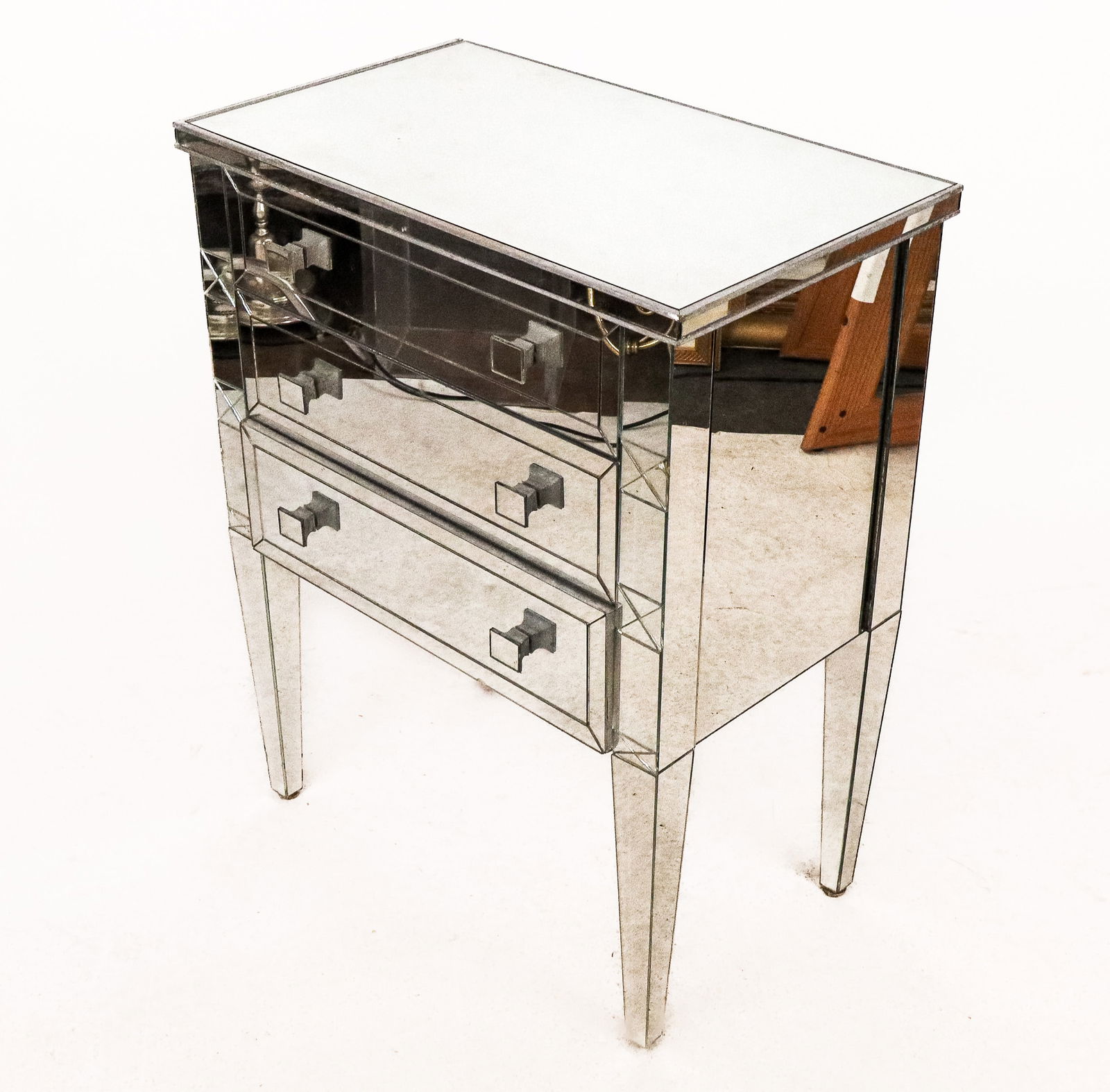 Hollywood Regency Mirrored Commode - 9