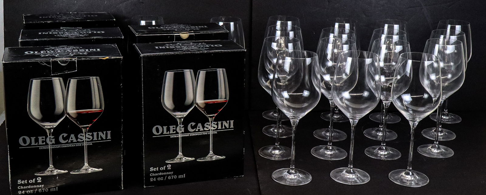 Oleg Cassini Set Chardonnay Crystal Stemware, 25+ (1 of 10)