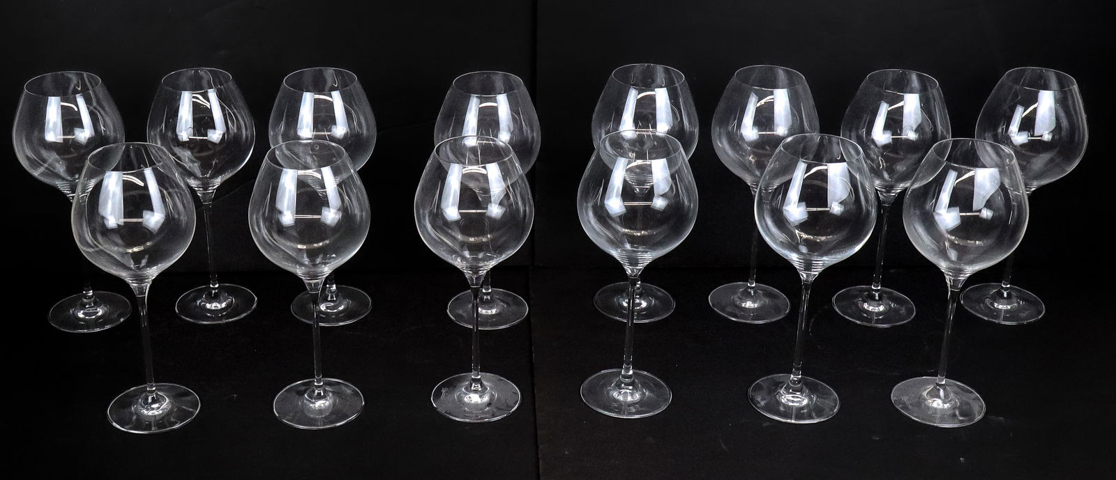Oleg Cassini Set of Crystal Stem Brandy Snifters, (1 of 9)