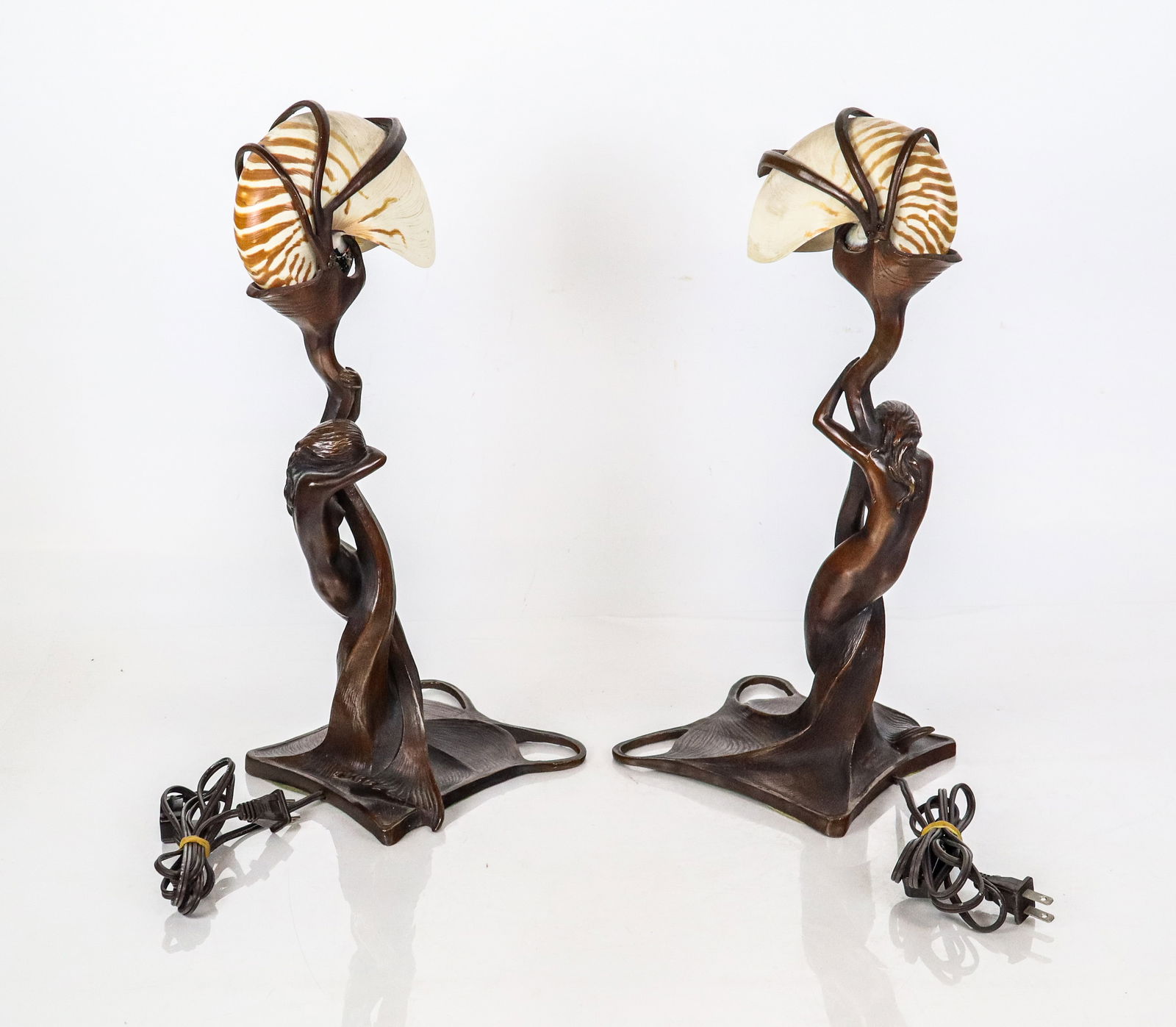 After Gustav GURSCHNER Bronze Table Lamps, Two - 10