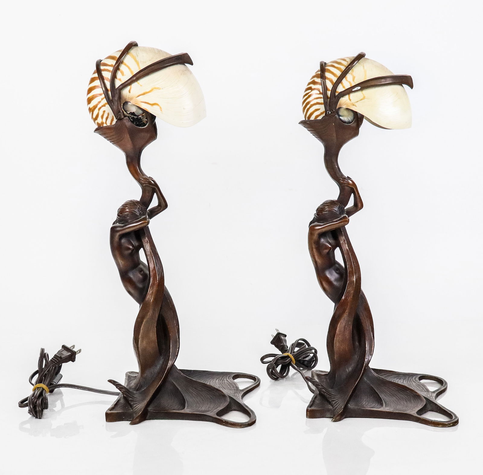 After Gustav GURSCHNER Bronze Table Lamps, Two - 2