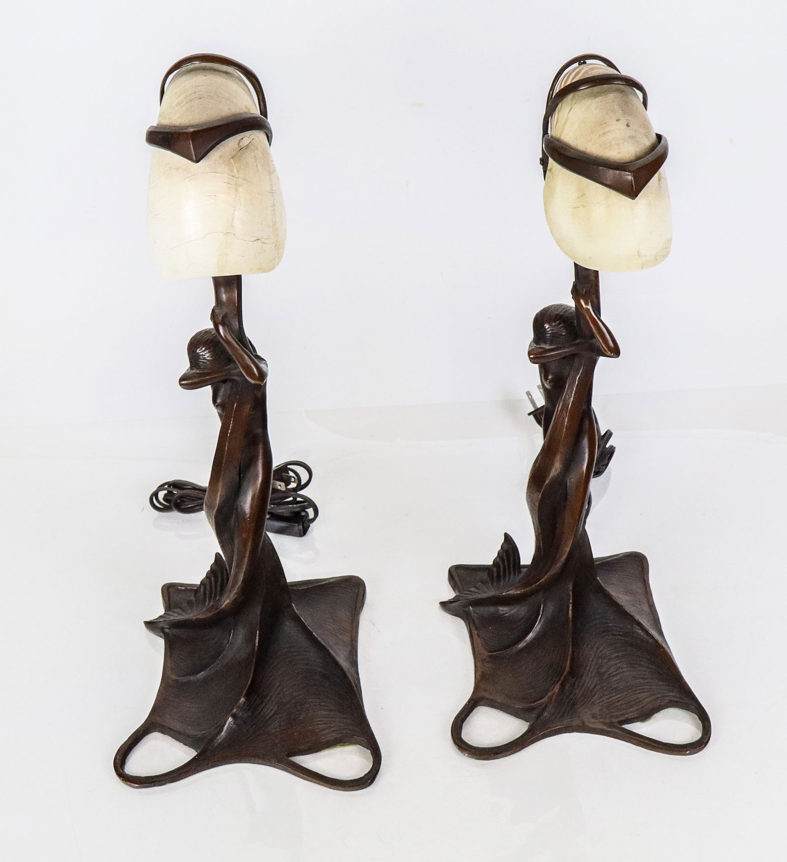 After Gustav GURSCHNER Bronze Table Lamps, Two - 4