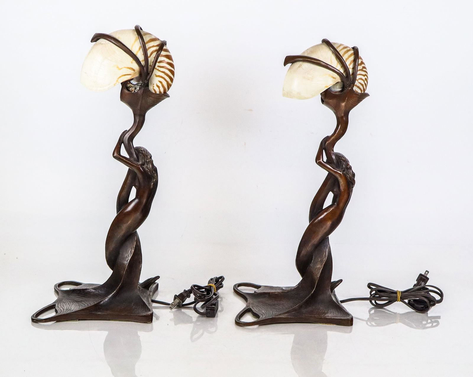 After Gustav GURSCHNER Bronze Table Lamps, Two - 5