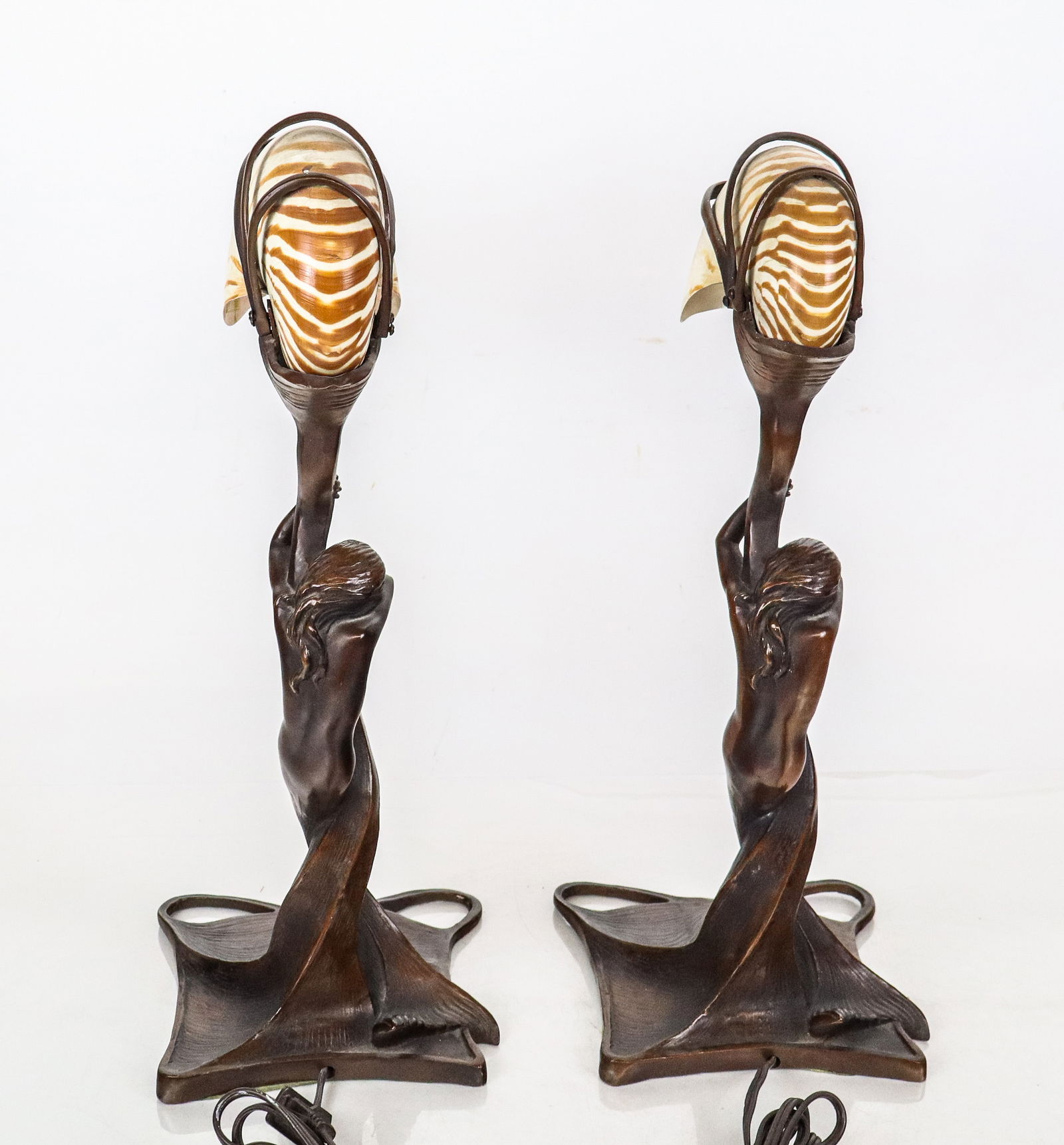 After Gustav GURSCHNER Bronze Table Lamps, Two - 8