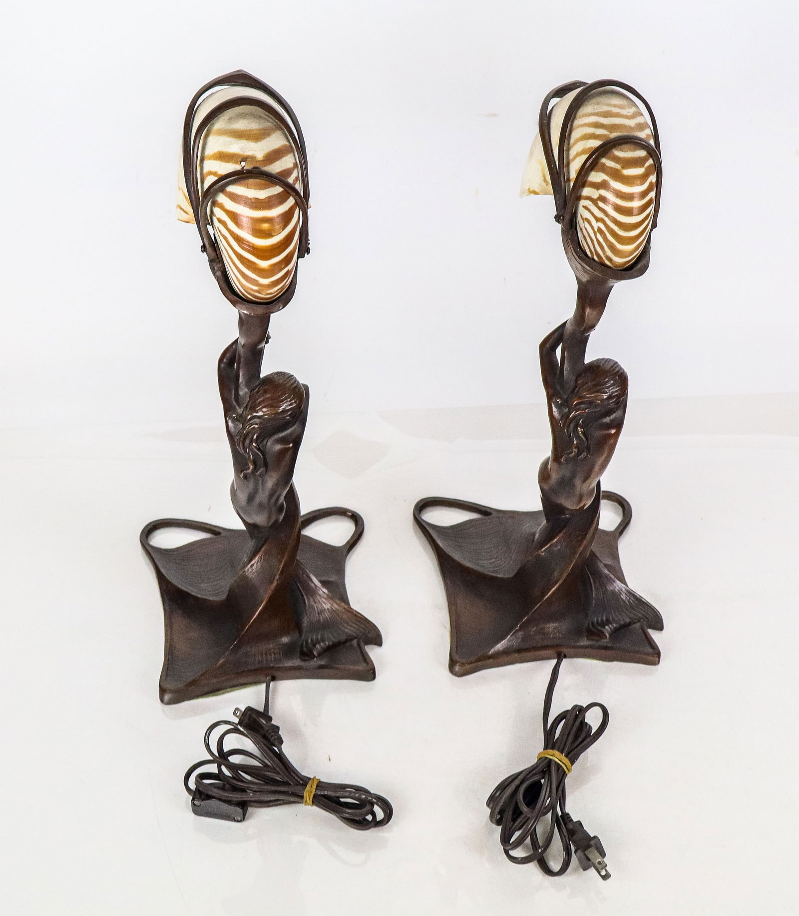 After Gustav GURSCHNER Bronze Table Lamps, Two - 9