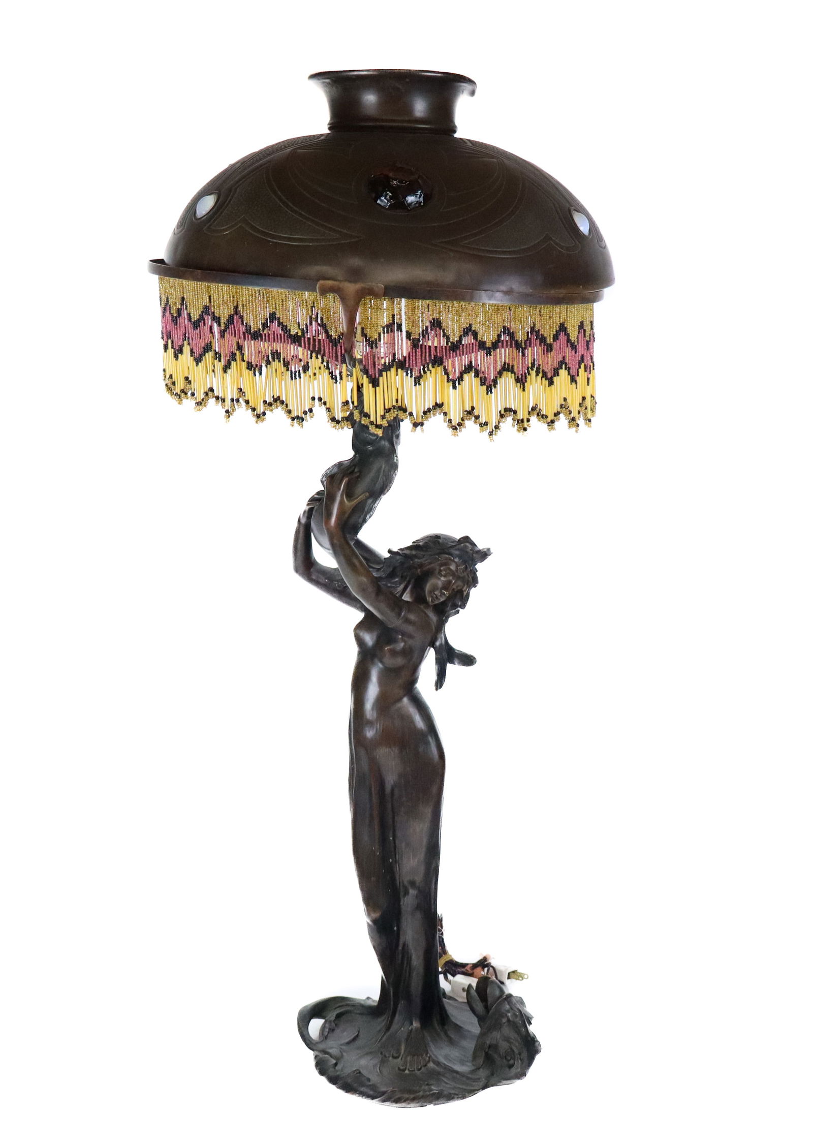 Art Nouveau Bronze Figural Table Lamp (1 of 20)