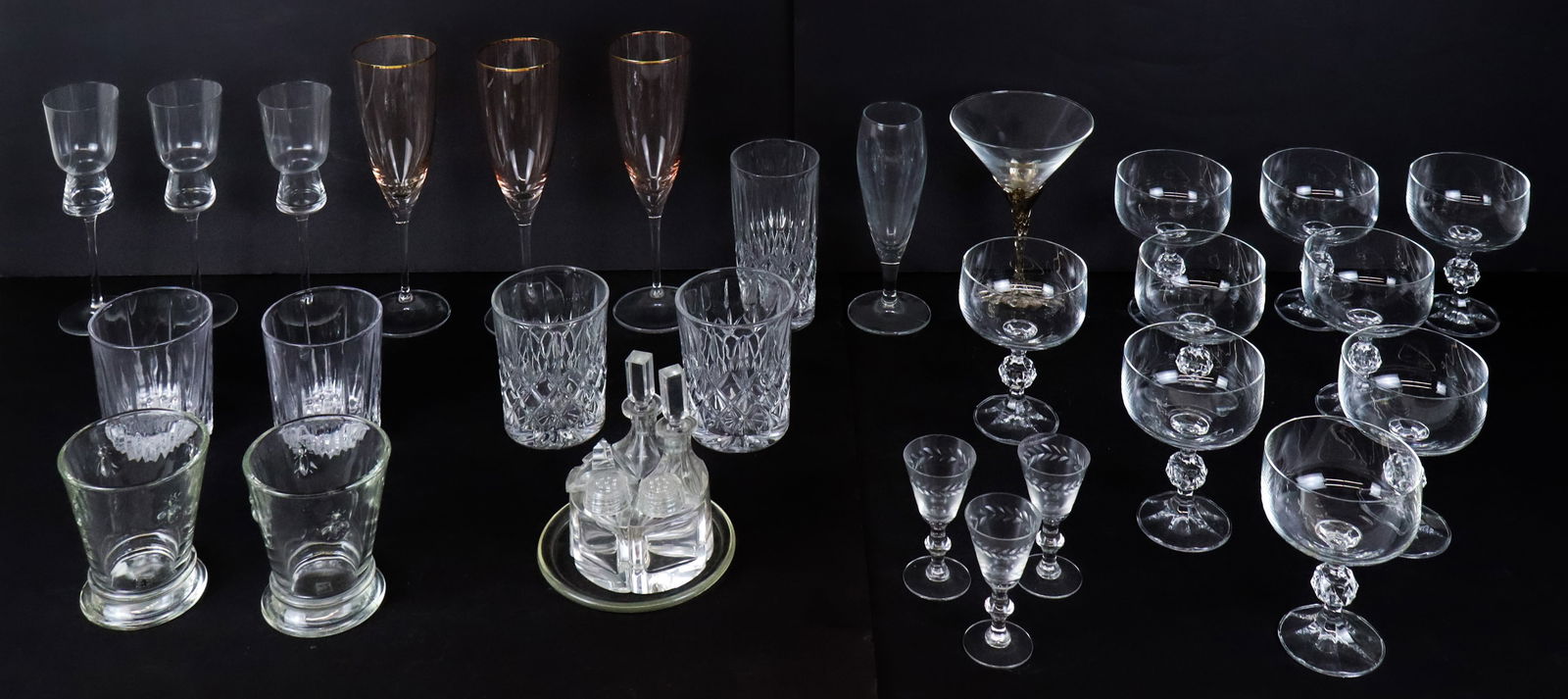 Large Group of Glass & Crystal Stem & Serve Ware (1 of 18)