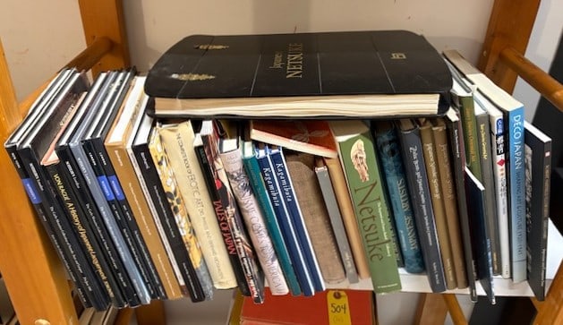 Books and Catalogs on Netsuke, Erotic Art, Artists: Bernard Hurtigs, Sotheby's Catalogs, Zodiac Beasts, Deco Japan, Raymond and Frances Bushell Collection, and many others