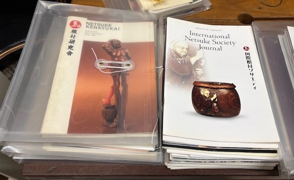 Magazines and Related Japanese Articles: Mostly International Netsuke Society Journals, some copies of Japanese language, Netsuke Ken Kyu Kai.