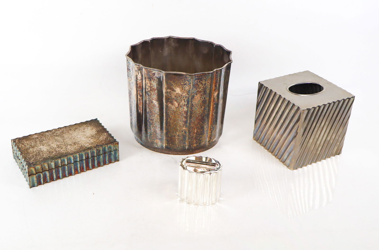 Four Silvered Metal Library Accessories (1 of 10)