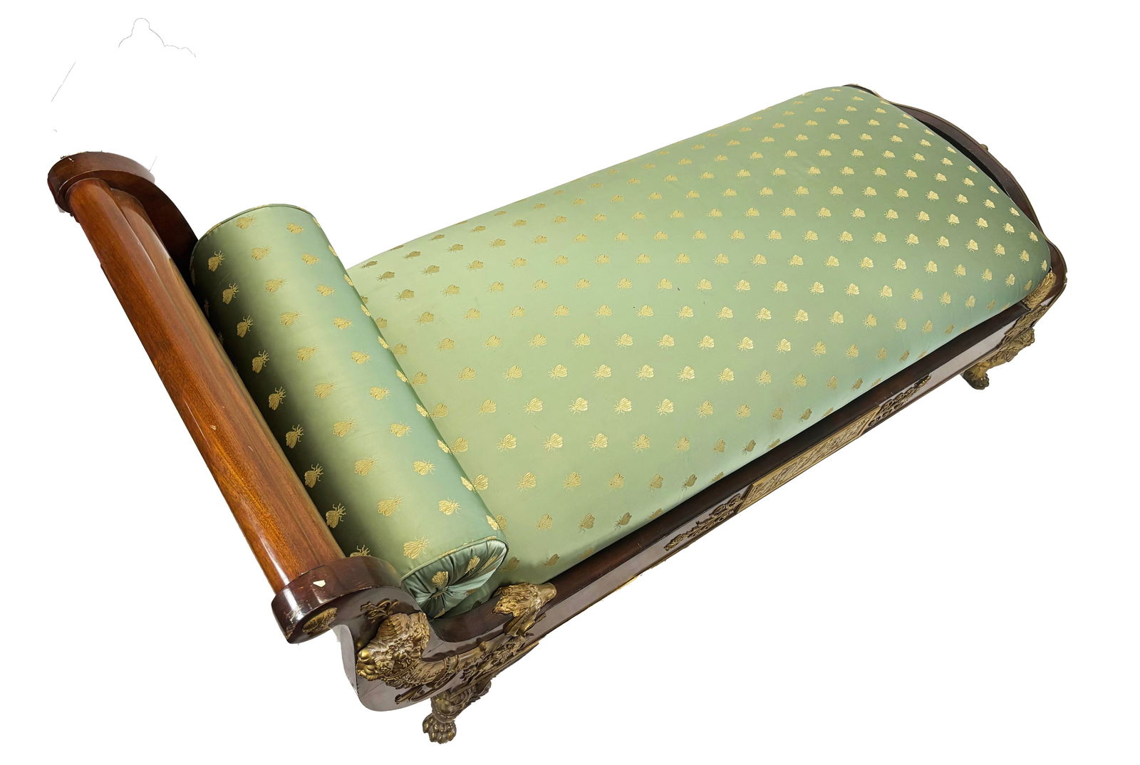 French Empire Mahogany & Gilt Bronze Recamier - 10