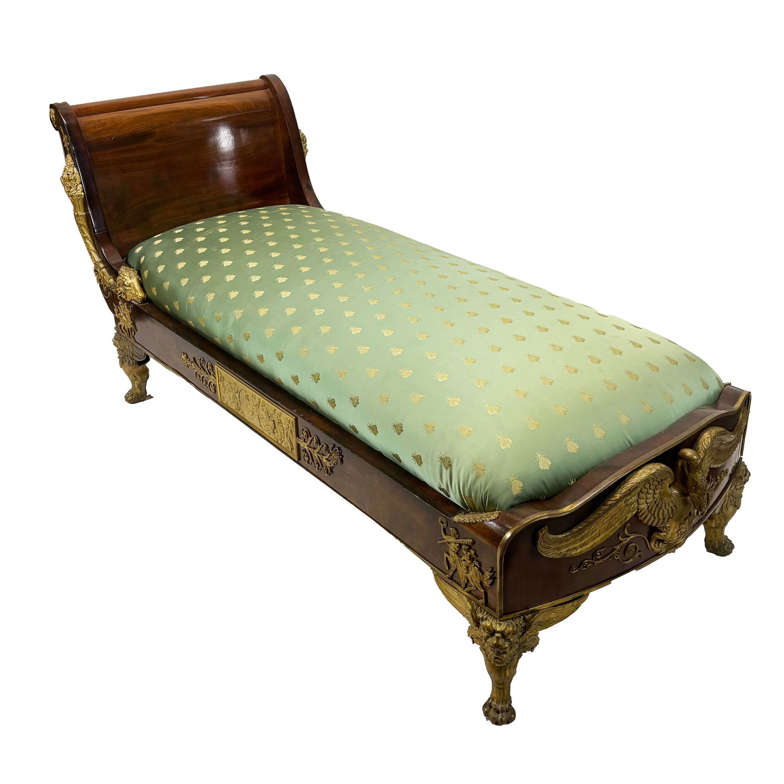 French Empire Mahogany & Gilt Bronze Recamier - 11