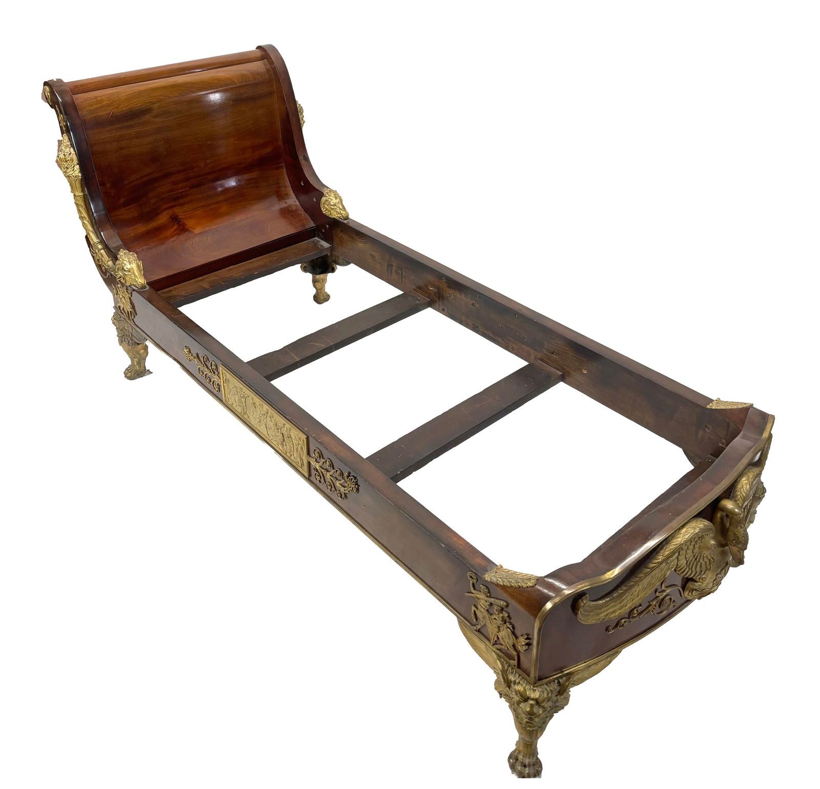French Empire Mahogany & Gilt Bronze Recamier - 14