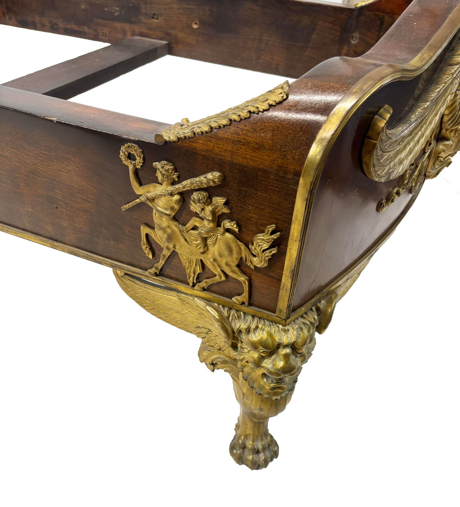French Empire Mahogany & Gilt Bronze Recamier - 15