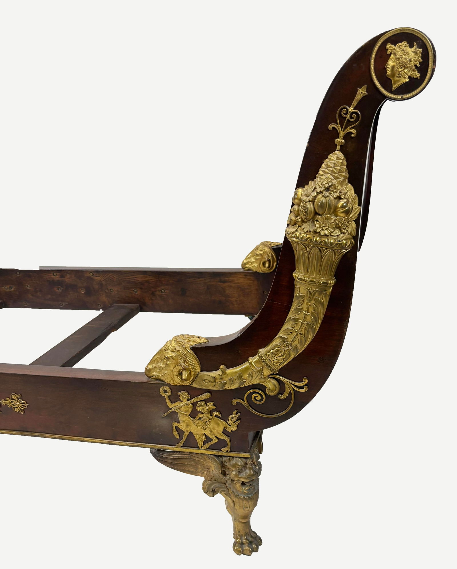 French Empire Mahogany & Gilt Bronze Recamier - 17