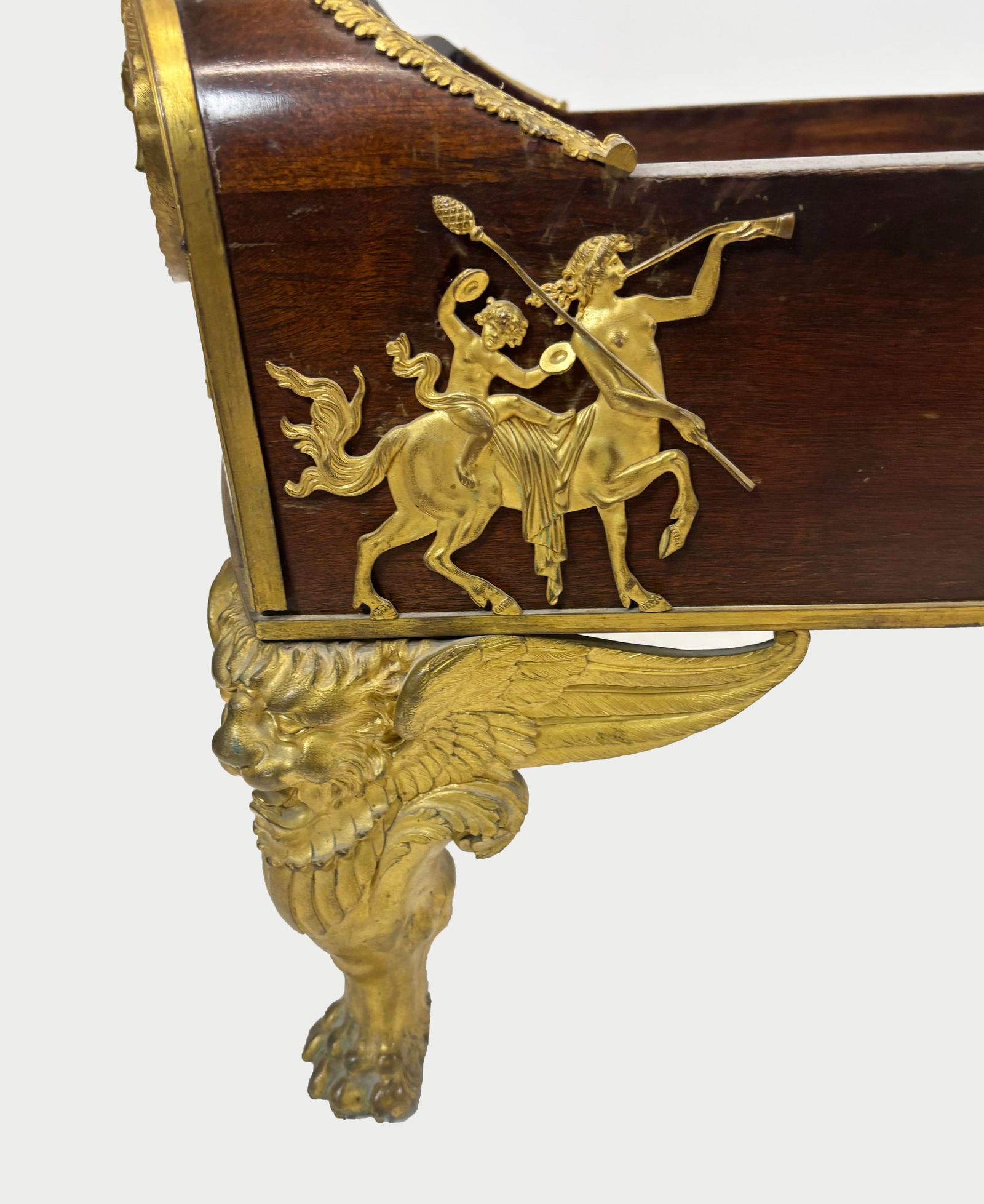 French Empire Mahogany & Gilt Bronze Recamier - 20