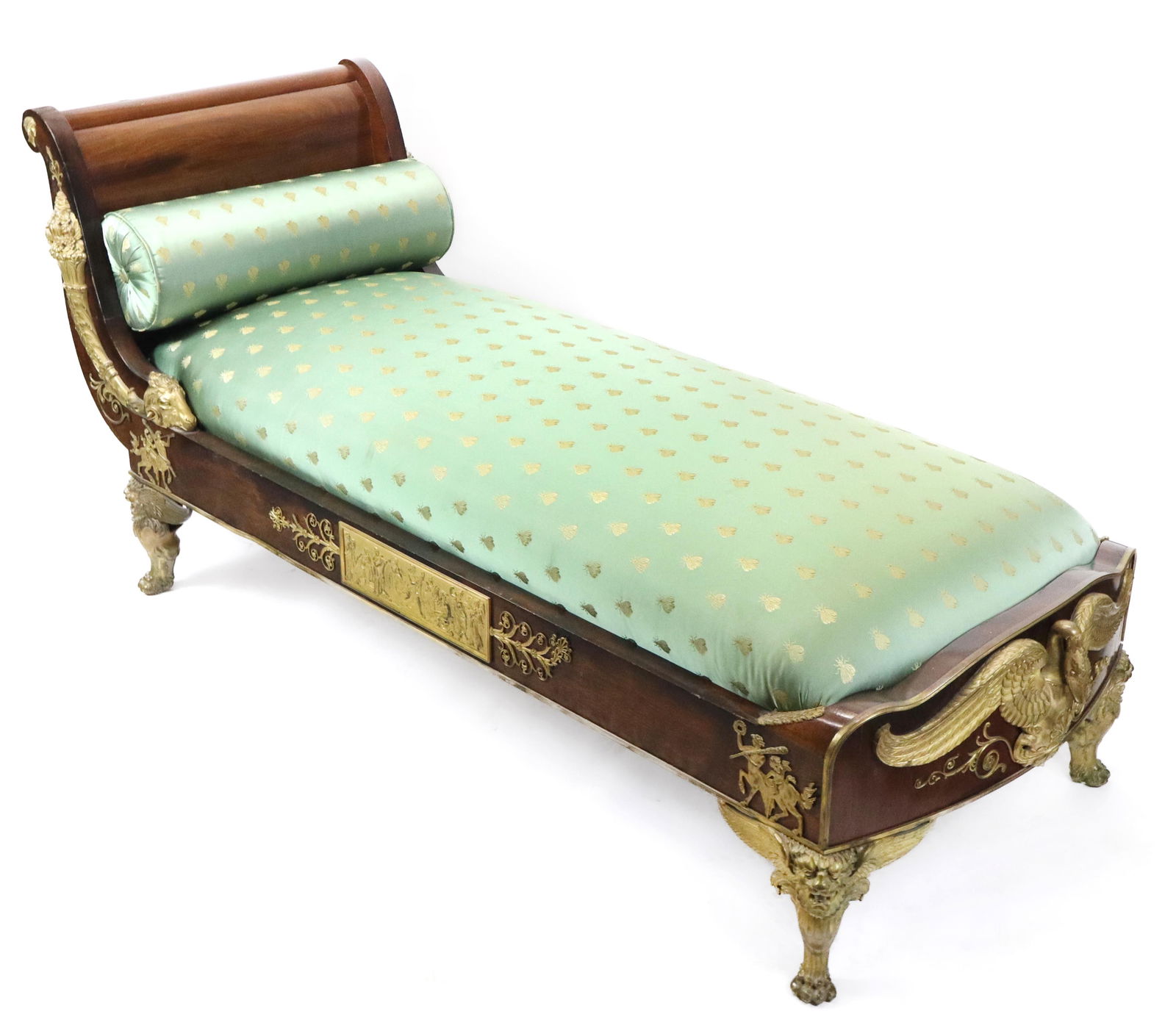 French Empire Mahogany & Gilt Bronze Recamier - 2