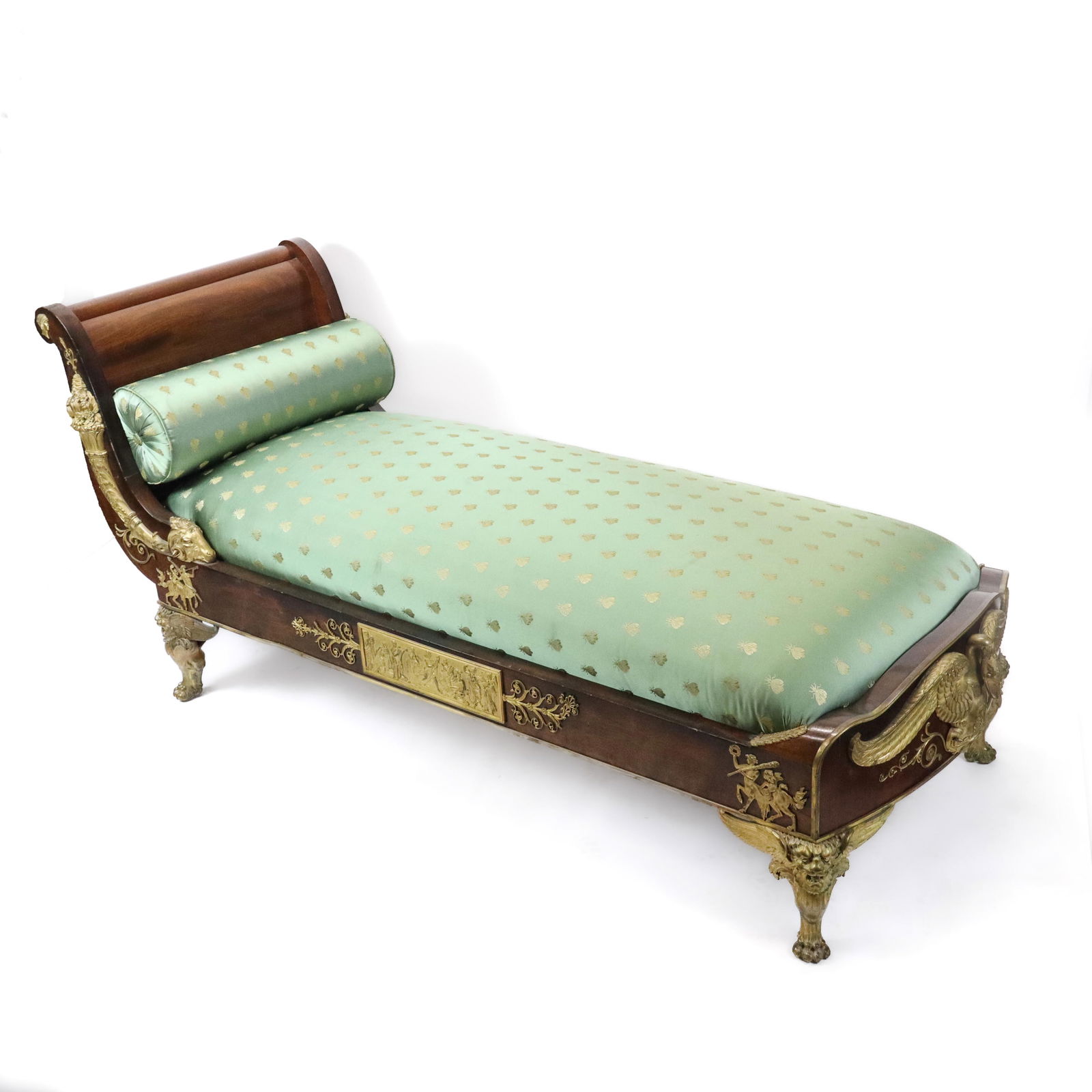 French Empire Mahogany & Gilt Bronze Recamier - 3