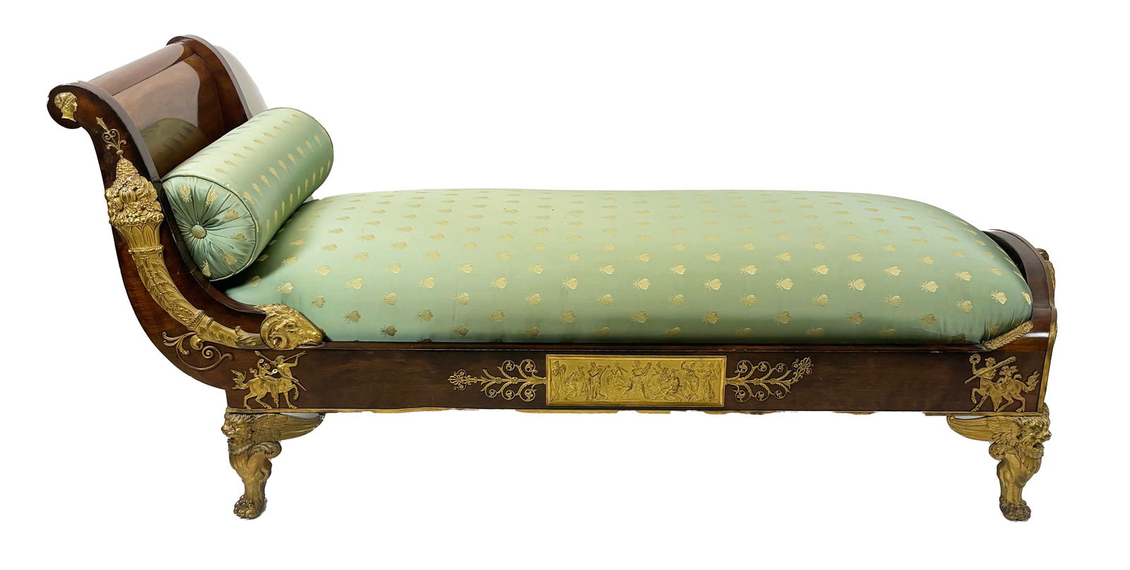 French Empire Mahogany & Gilt Bronze Recamier - 4