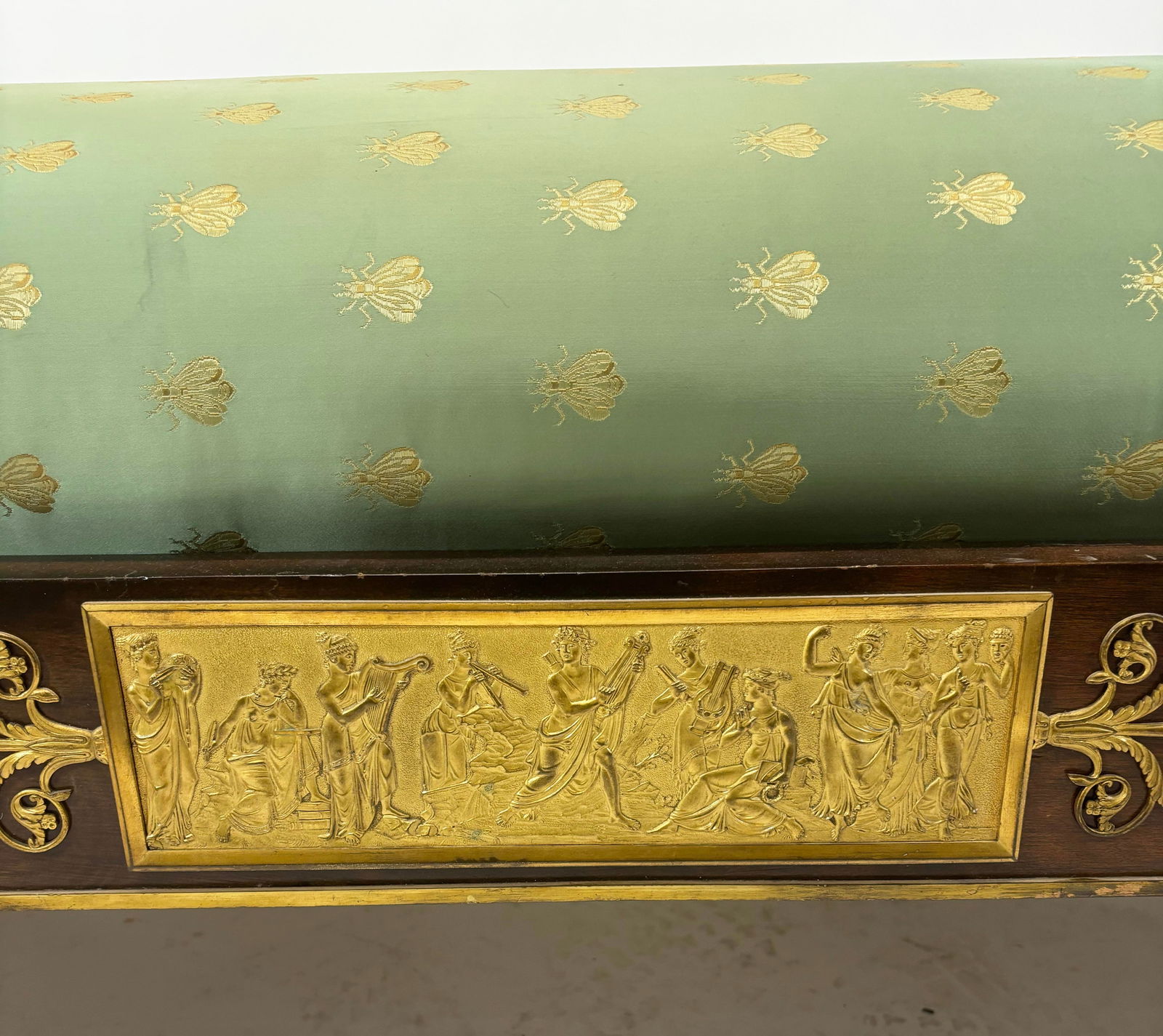 French Empire Mahogany & Gilt Bronze Recamier - 6