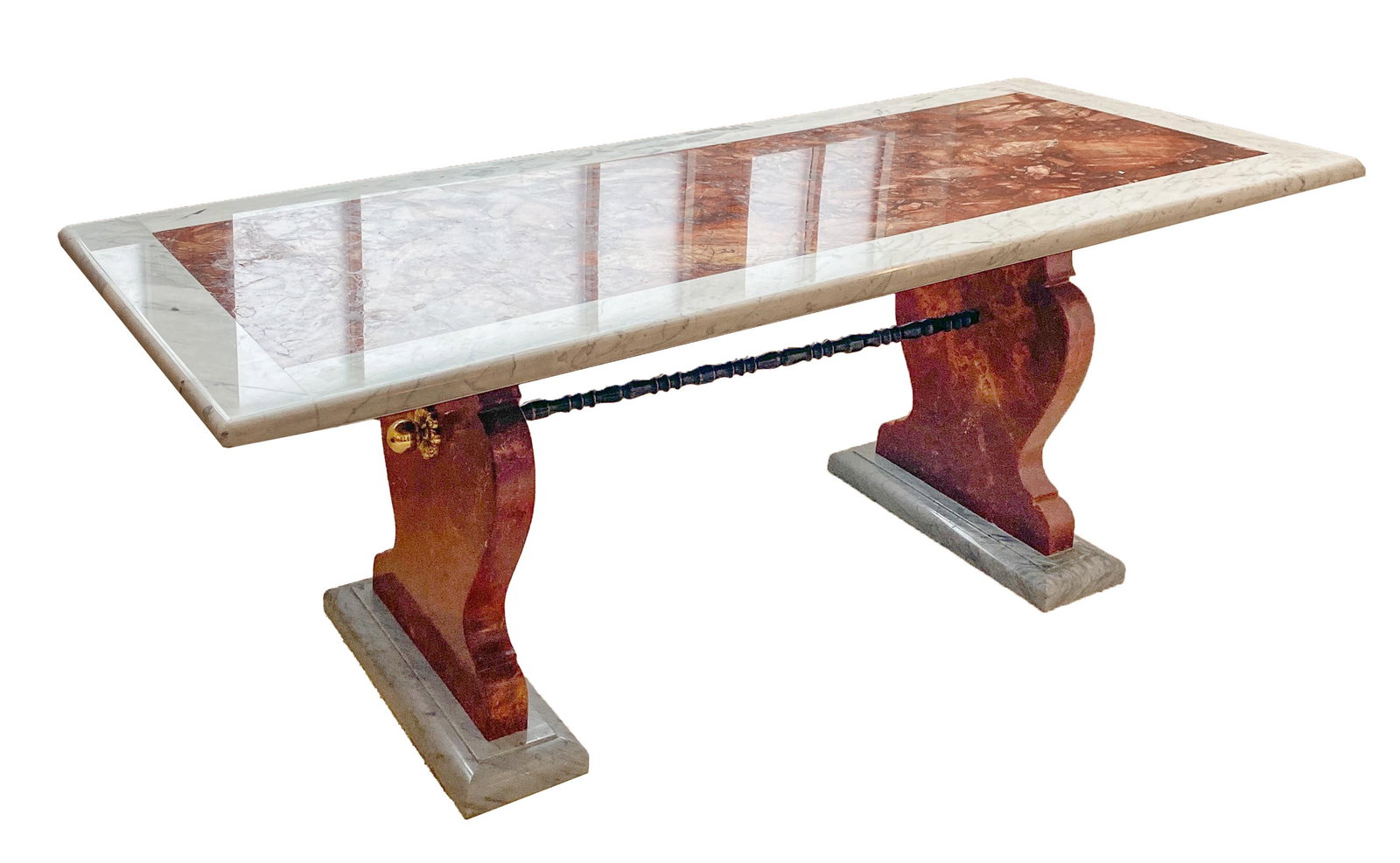 Neo Classical Marble Trestle Dining Center Table (1 of 14)