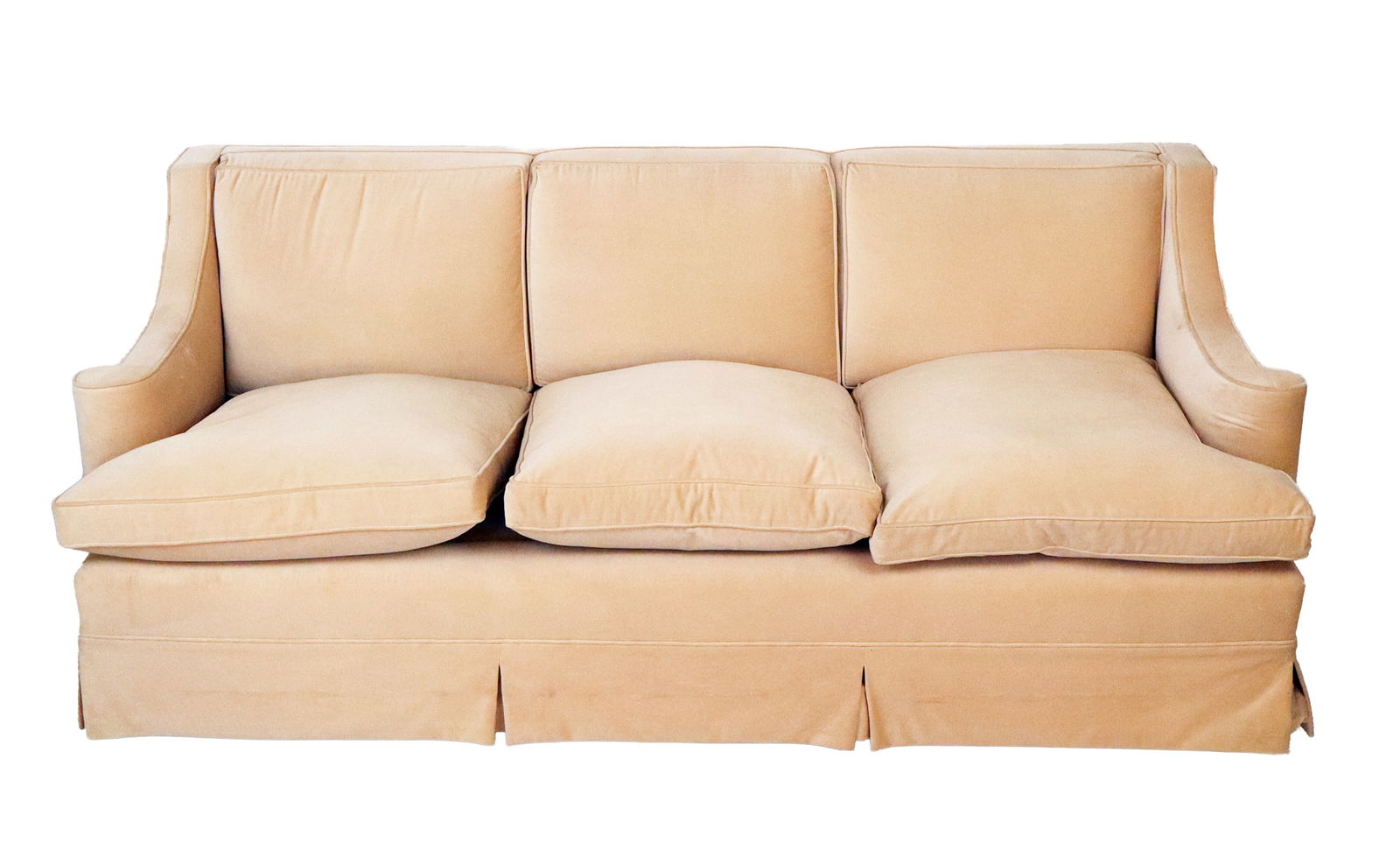Velvet Upholstered Three-Seat Sofa (1 of 14)