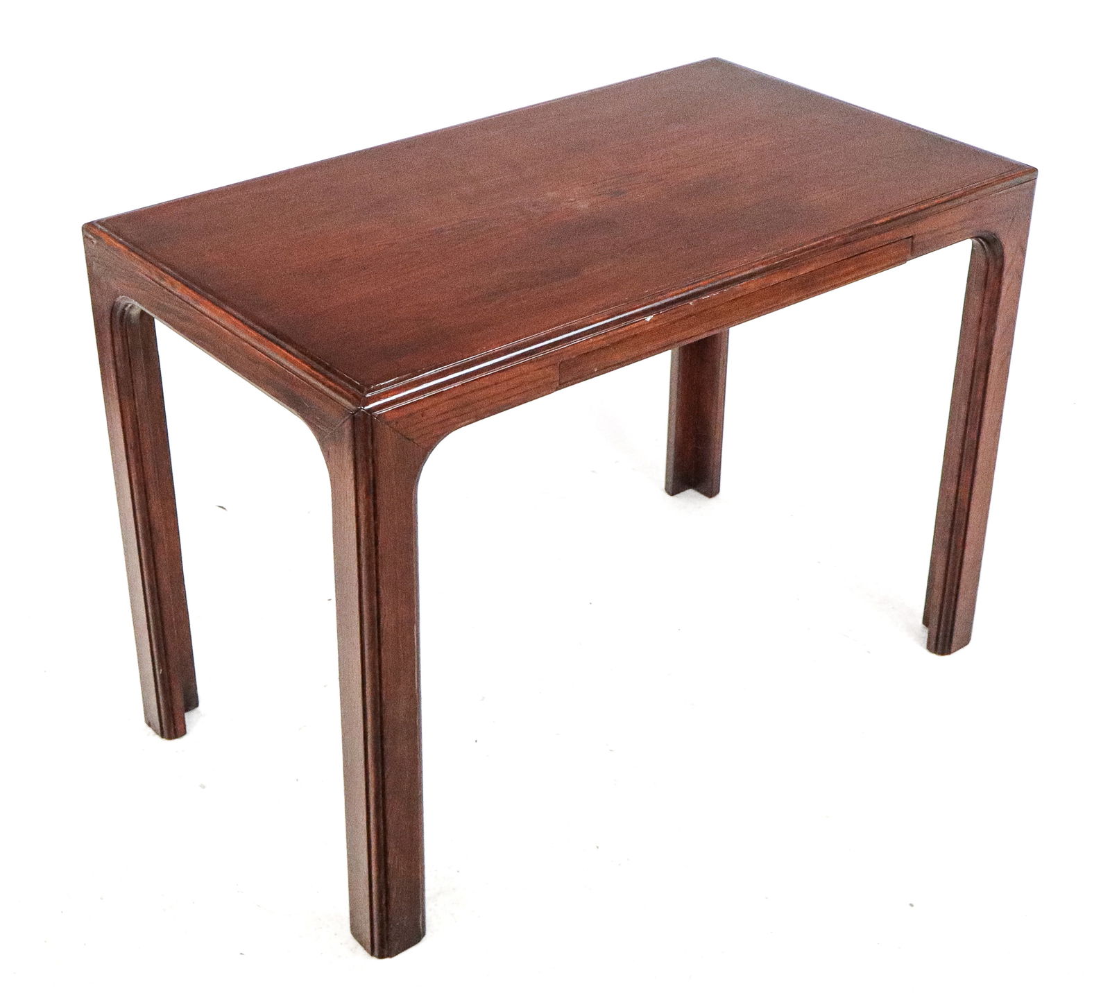 Rosewood Desk: Rosewood desk, possibly Chinese, 20th century, with a single drawer, unsigned. [29" H x 42" W x 24" D]. Condition is good.