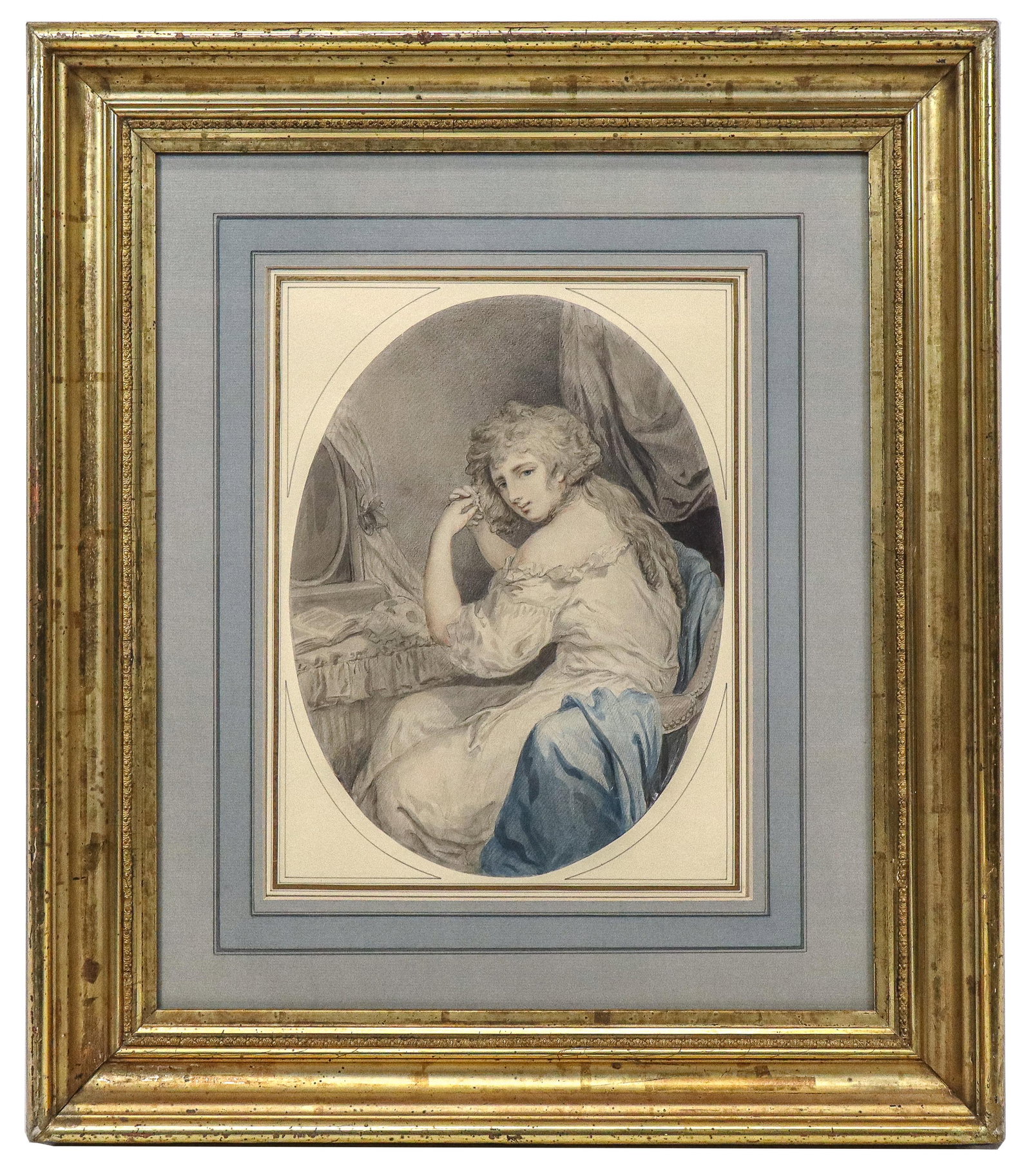 English School Watercolor of a Woman (1 of 9)