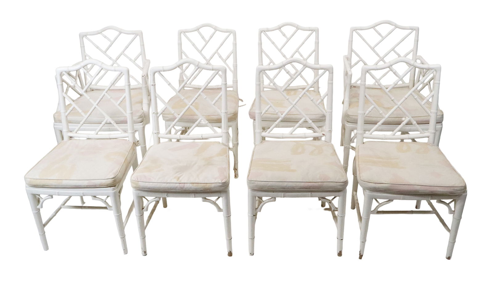 Set of 8 Painted Faux Bamboo Dining Chairs (1 of 18)