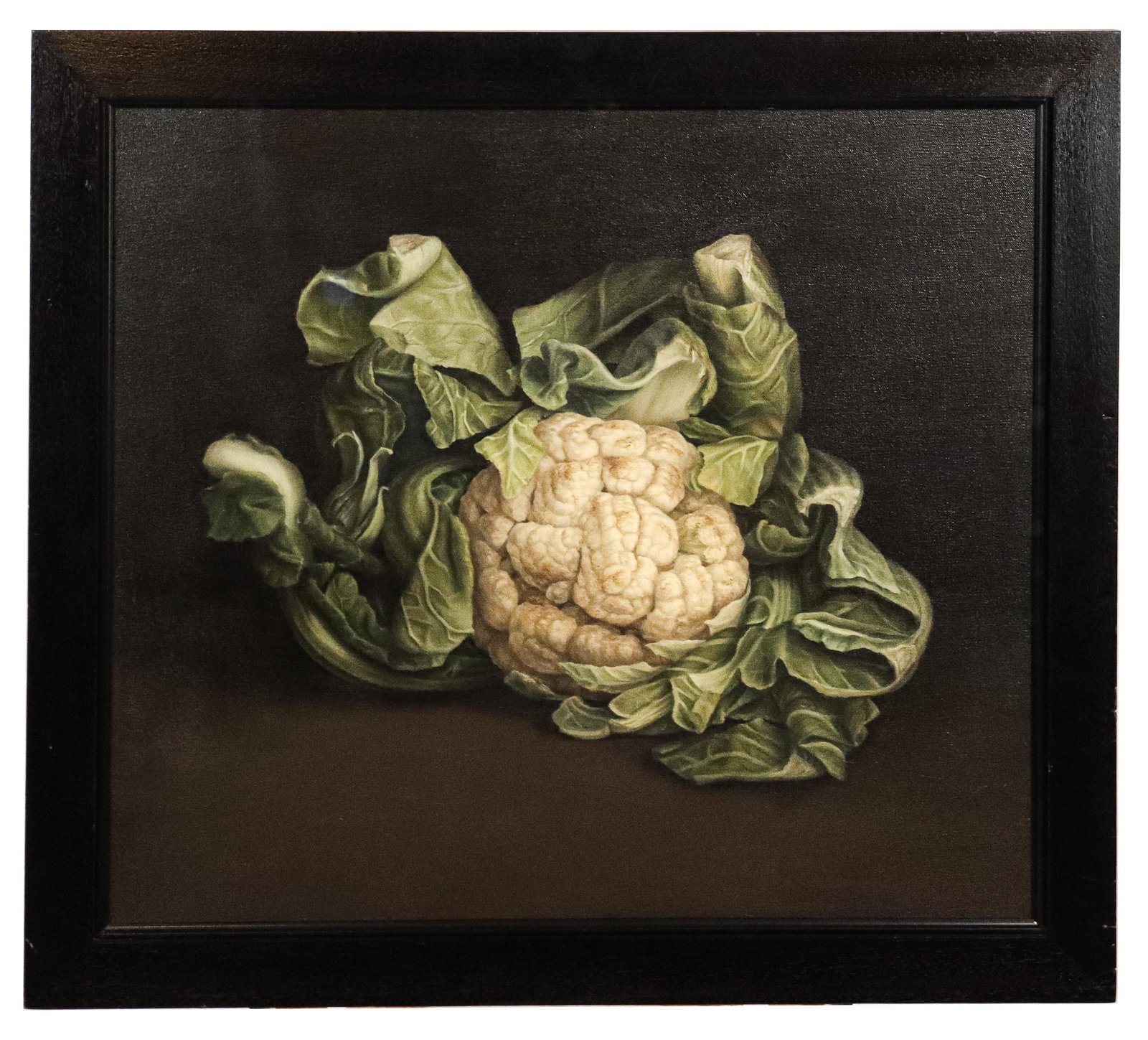 Derrick GUILD "Cauliflower" Oil on Canvas: Derrick Guild (Scotland, b. 1963) "Cauliflower" oil on canvas, 2001, in a frame, work unsigned, and accompanied by Allan Stone Gallery label to verso, and a label from the Nassau County Museum of Fine