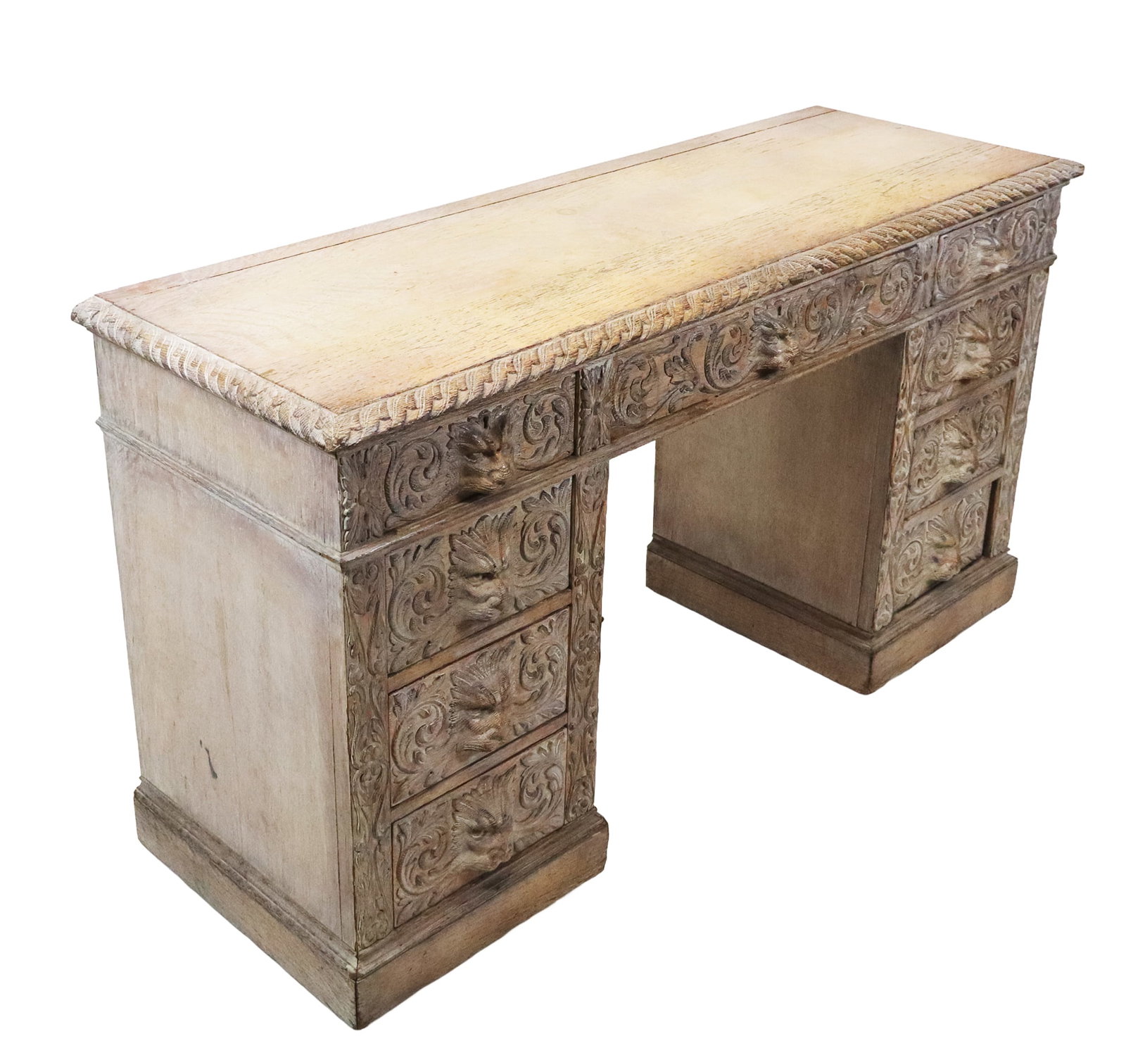 Gothic Oak Carved Console Desk (1 of 17)