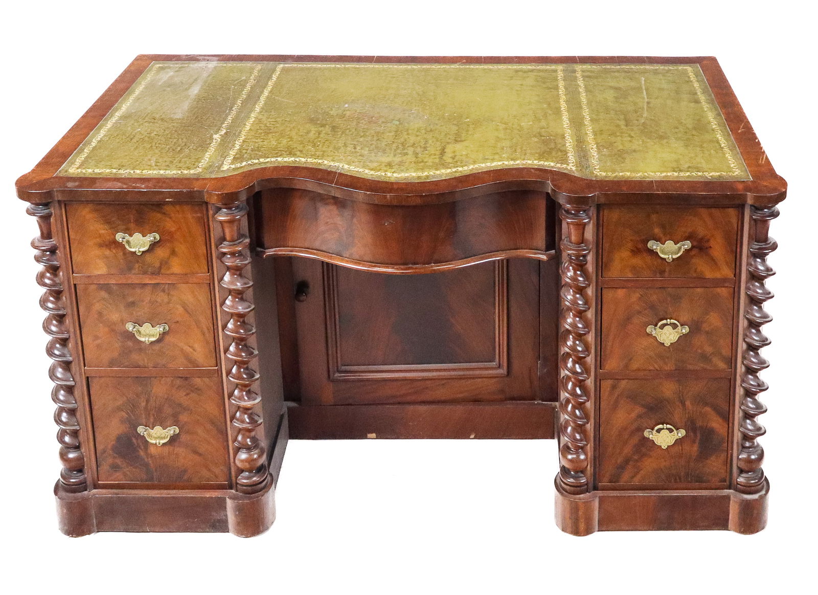 English Mahogany Kneehole Desk (1 of 13)