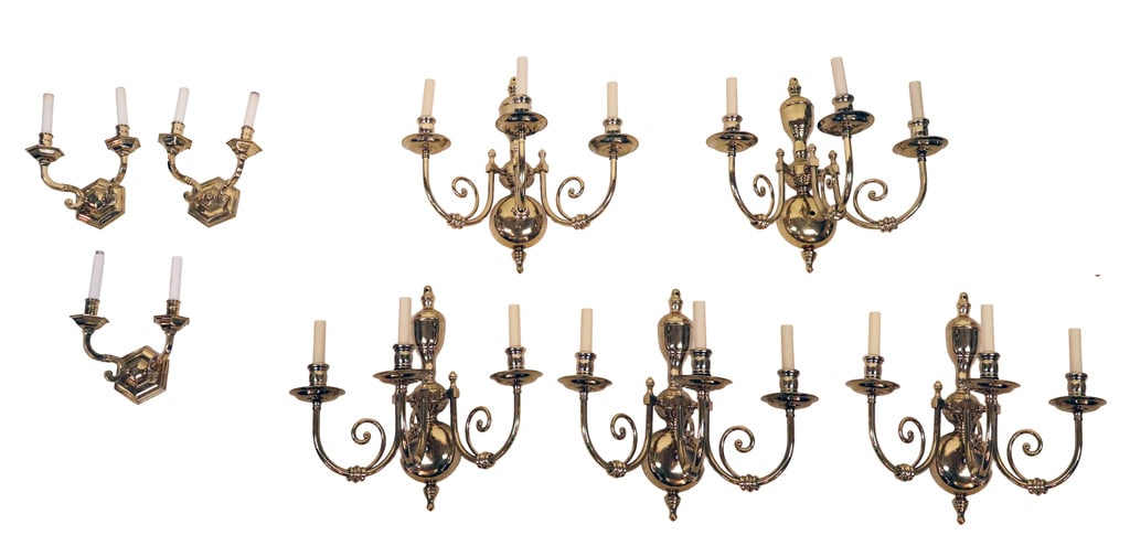 Two Sets of Brass Sconces, 8 (1 of 16)