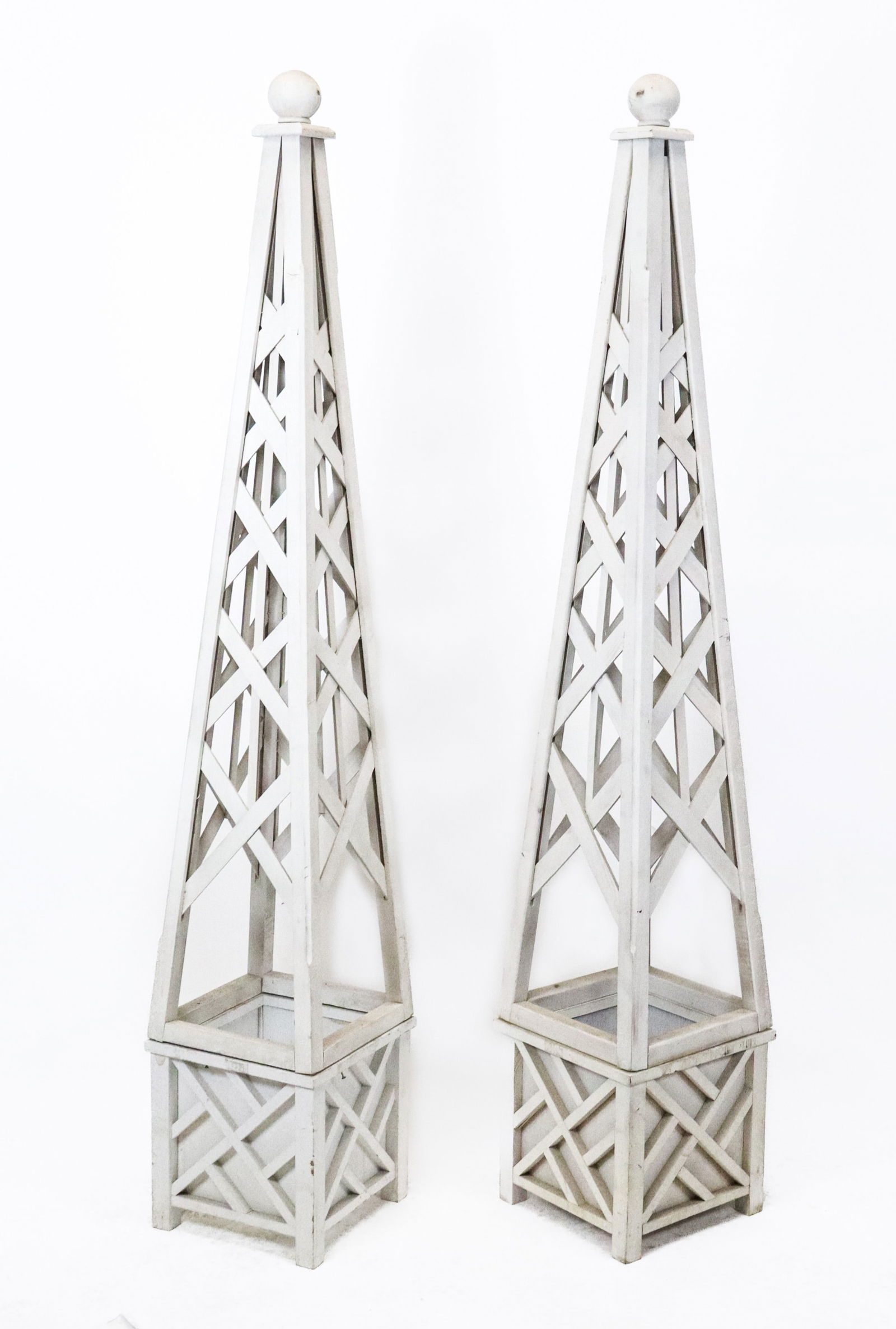 Pair Painted Garden Obelisk Trellises (1 of 12)