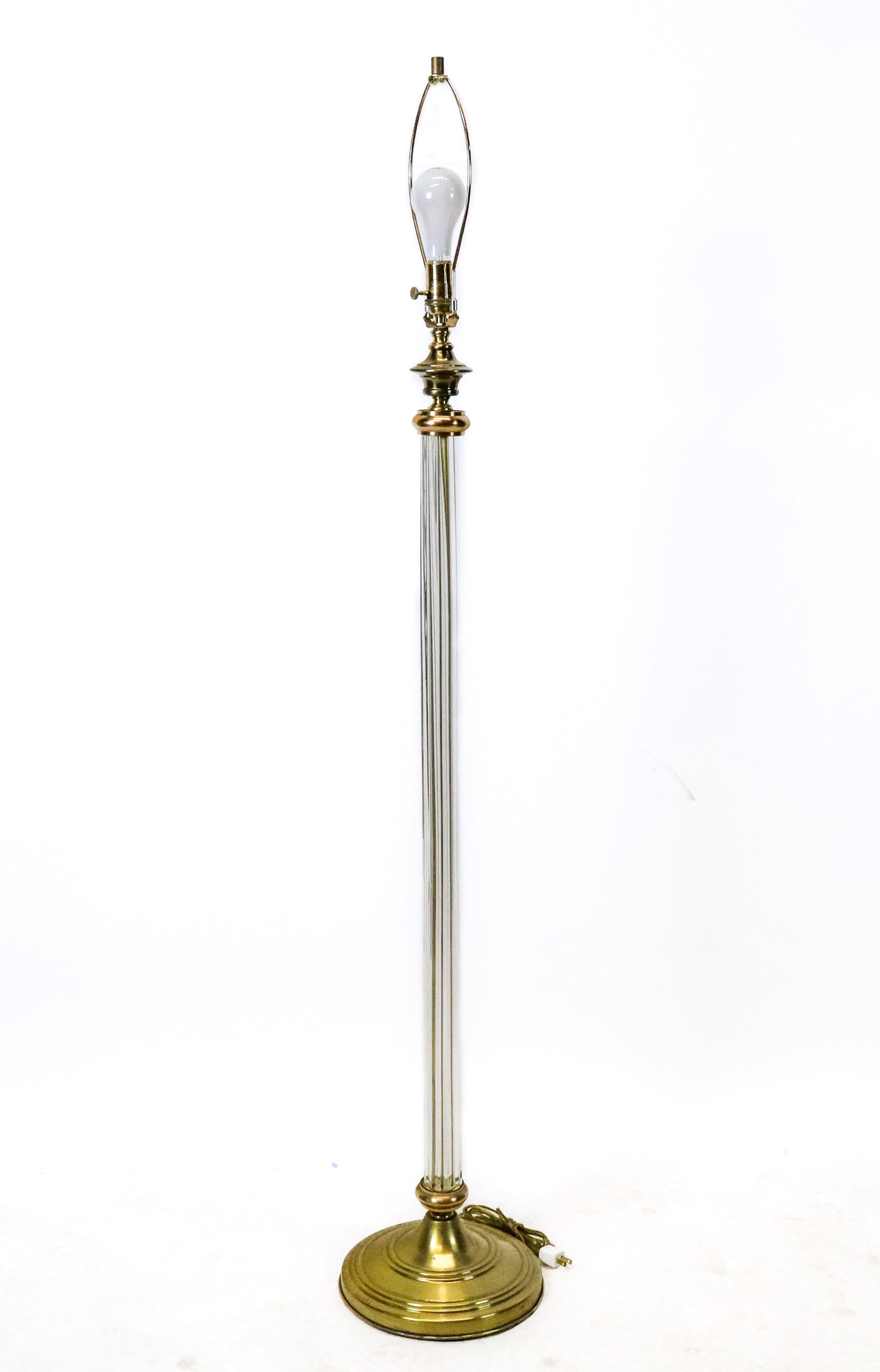 Brass Plated and Glass Post Floor Lamp (1 of 6)